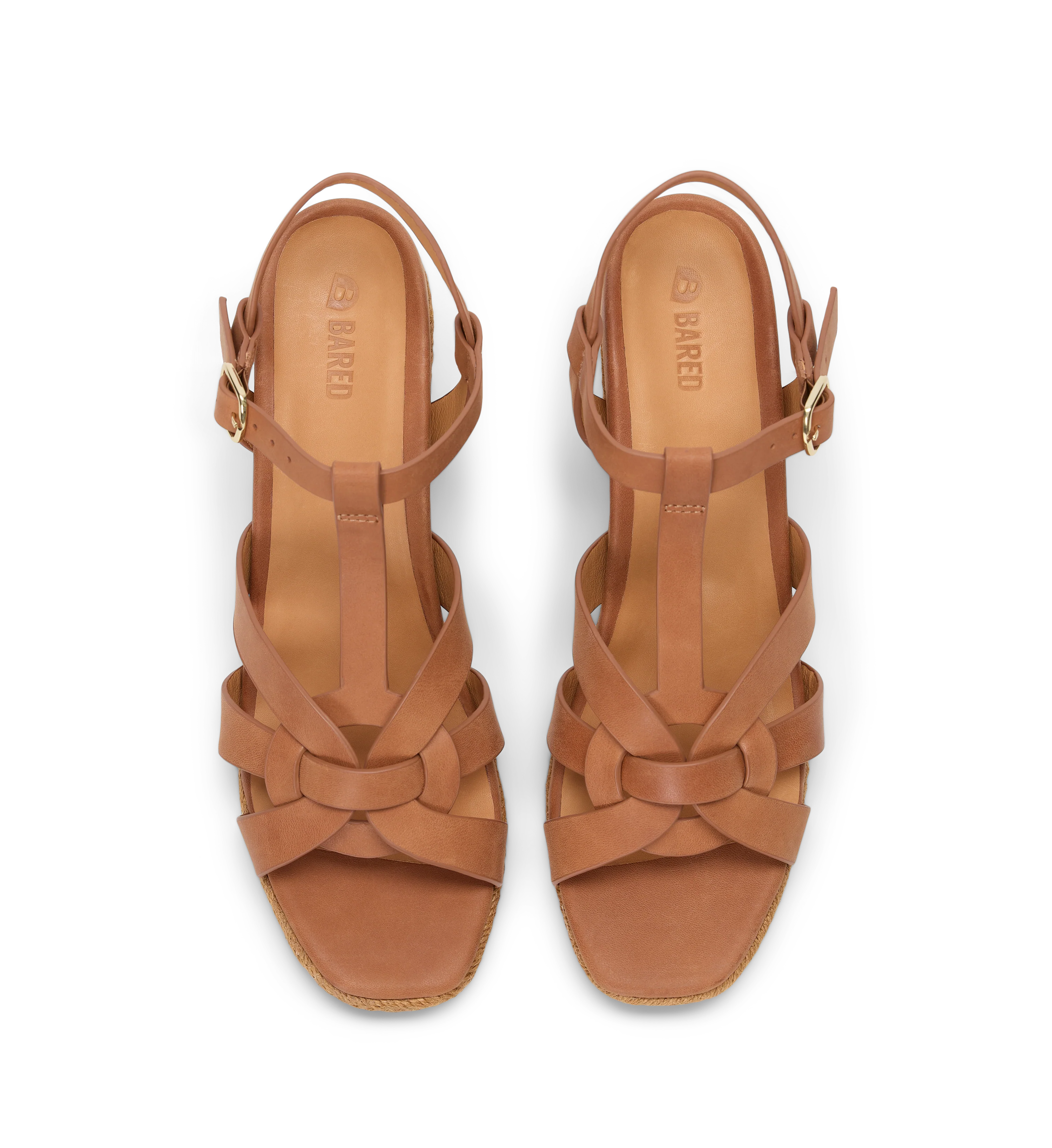 Aythya Tan Leather Wedges