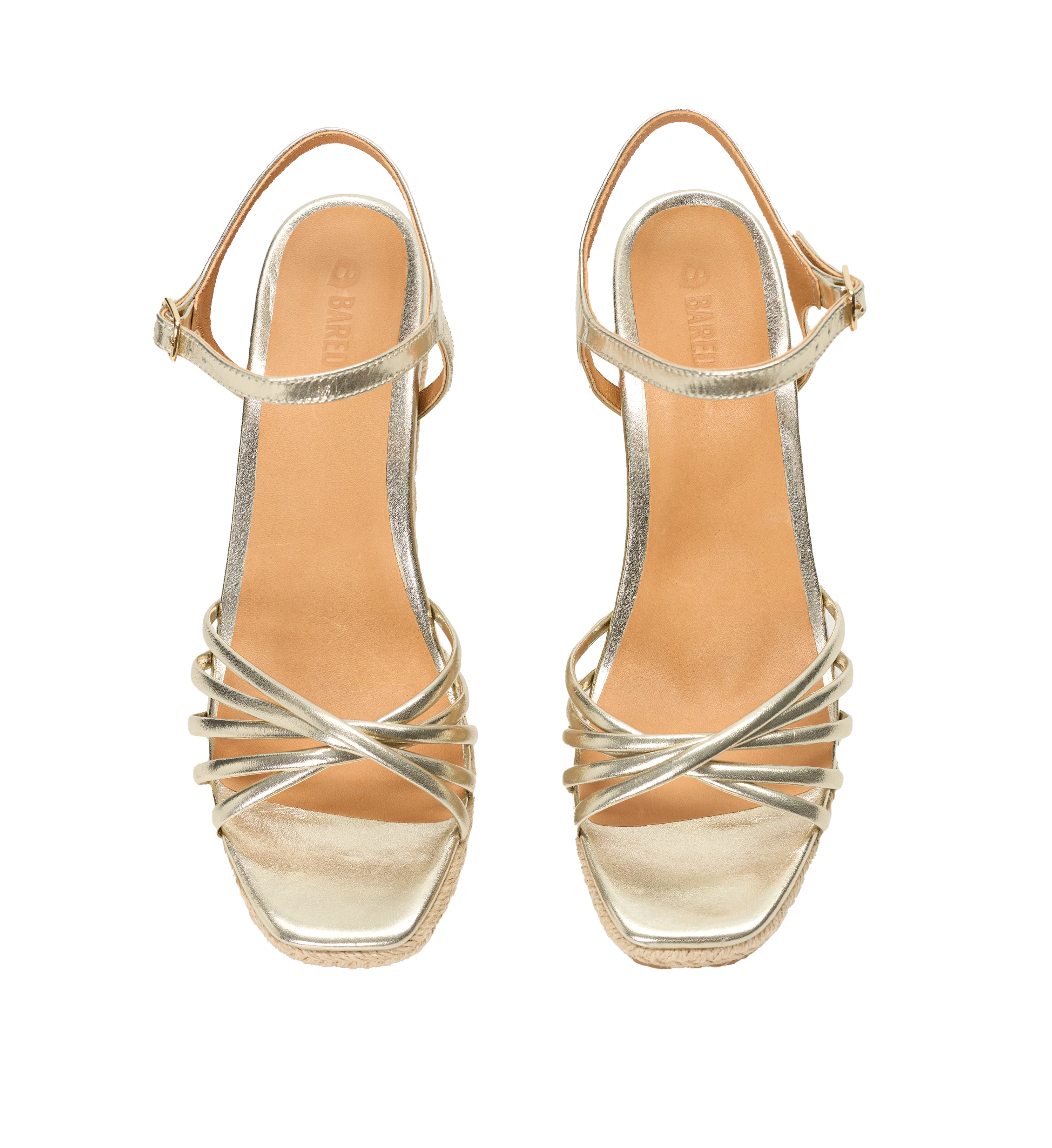 Penelopina Soft Gold Leather Wedges