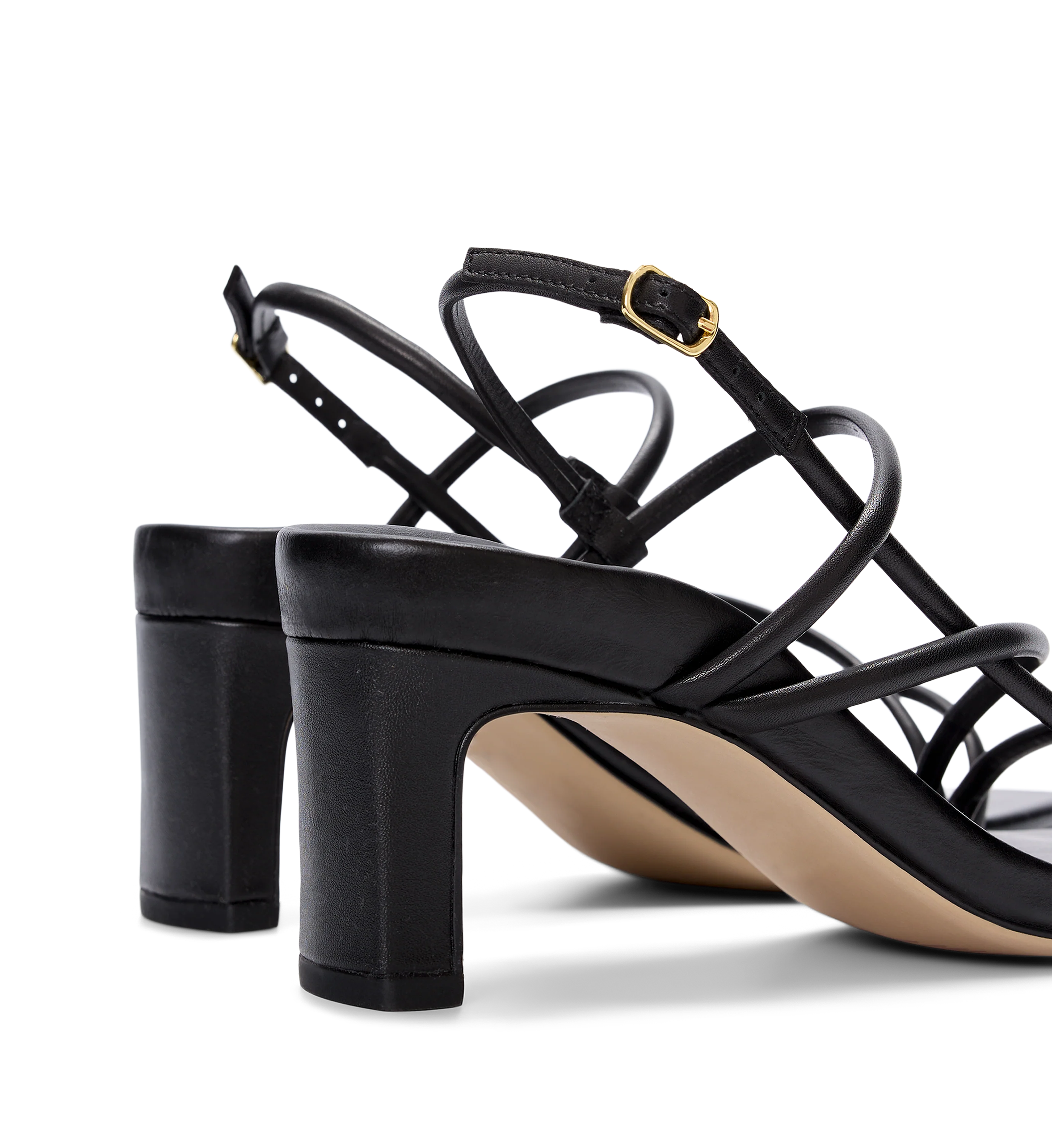 Towhee Black Leather Low Heels