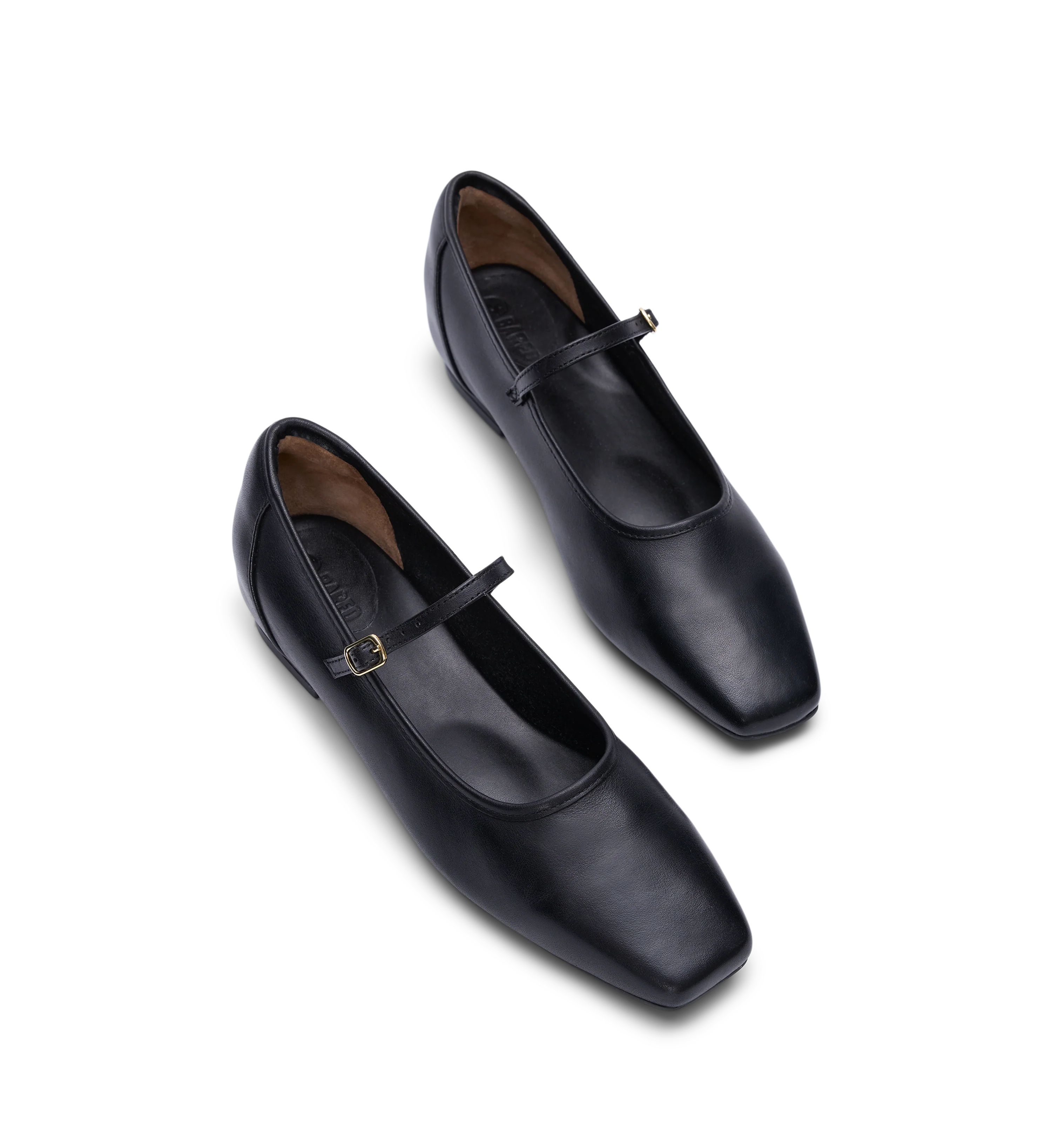 Surfbird Black Leather Ballet Flats
