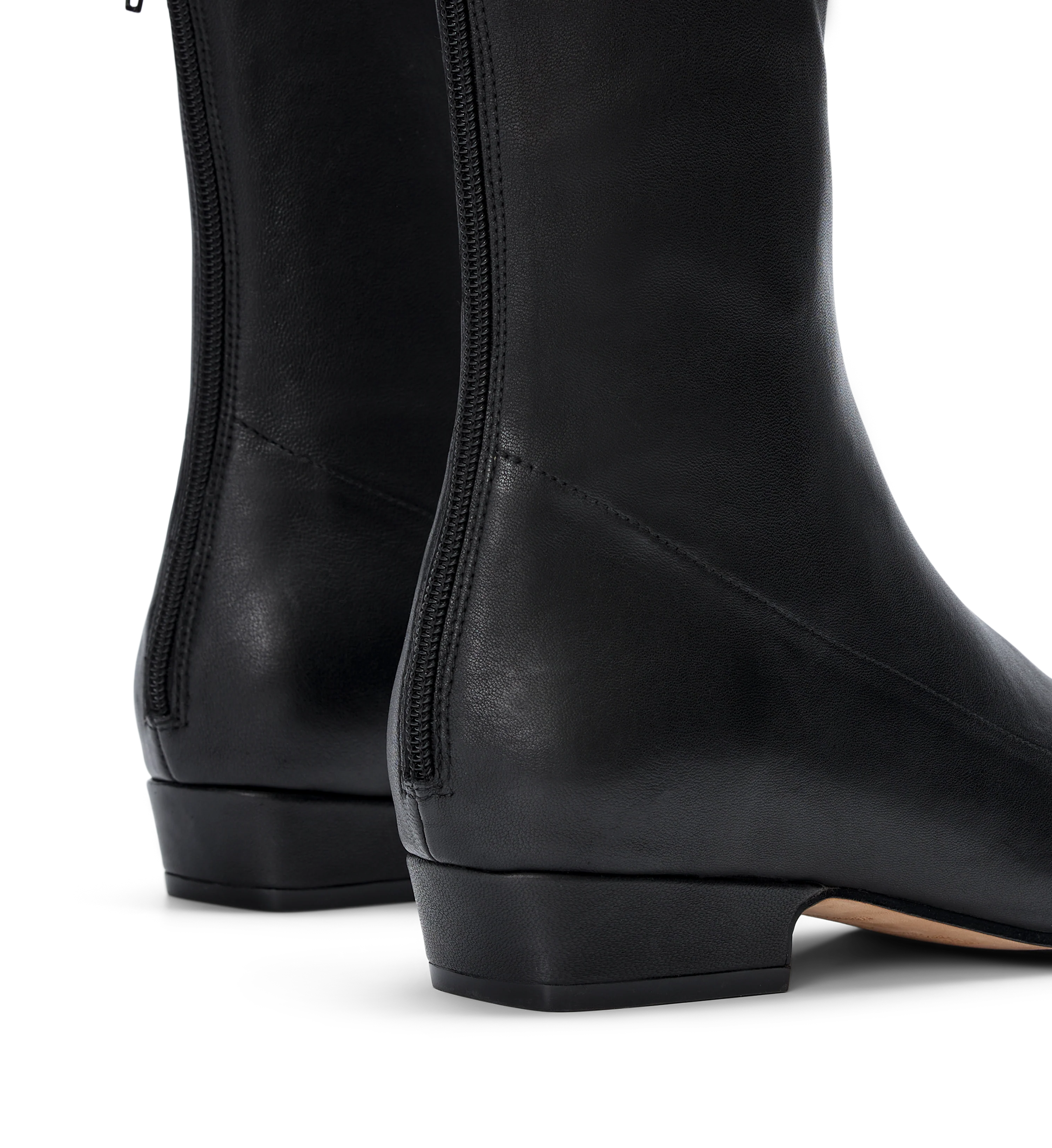 Rook Black Stretch Leather Flat Boots