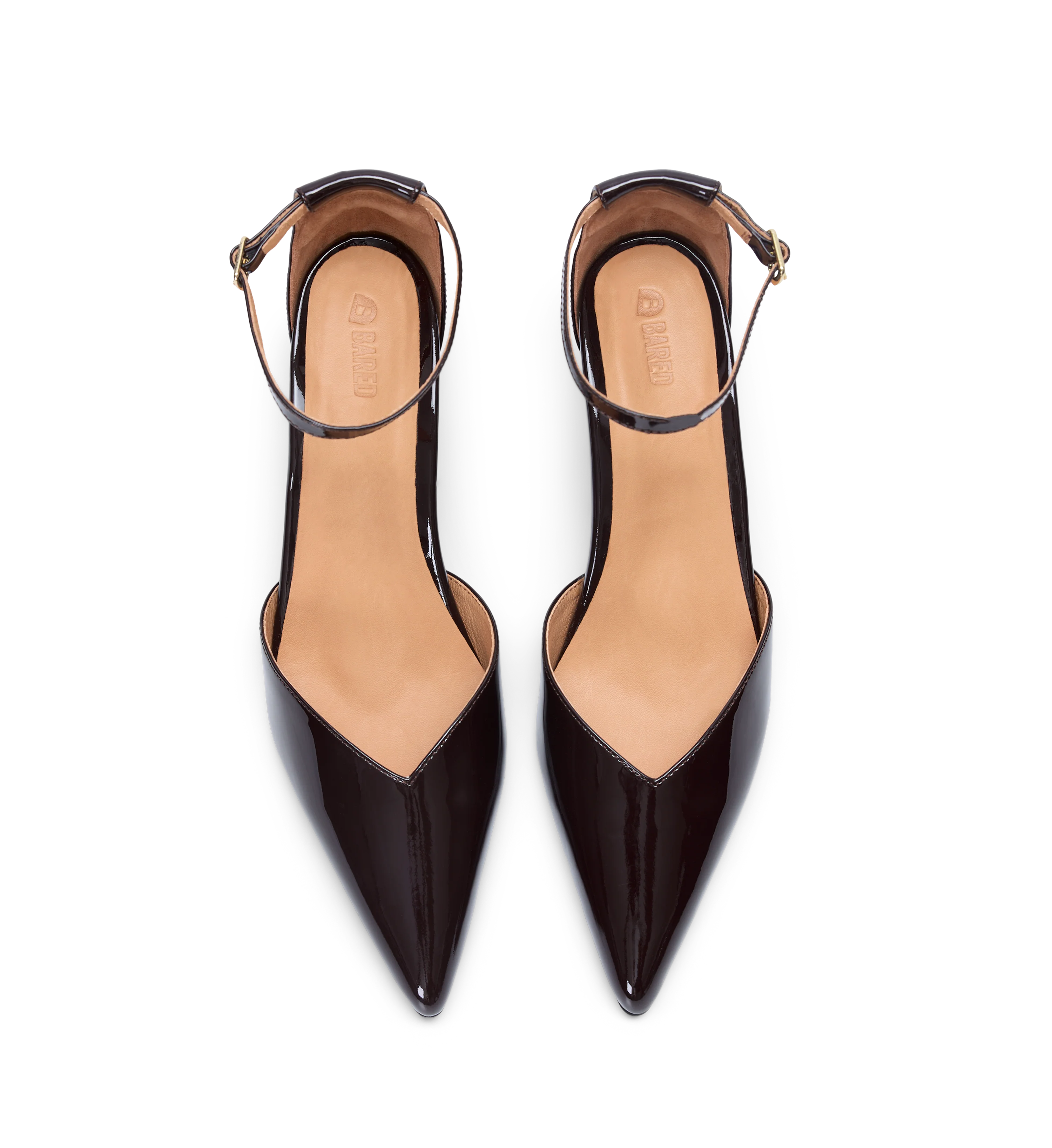Lark Chocolate Brown Patent Leather Low Heels