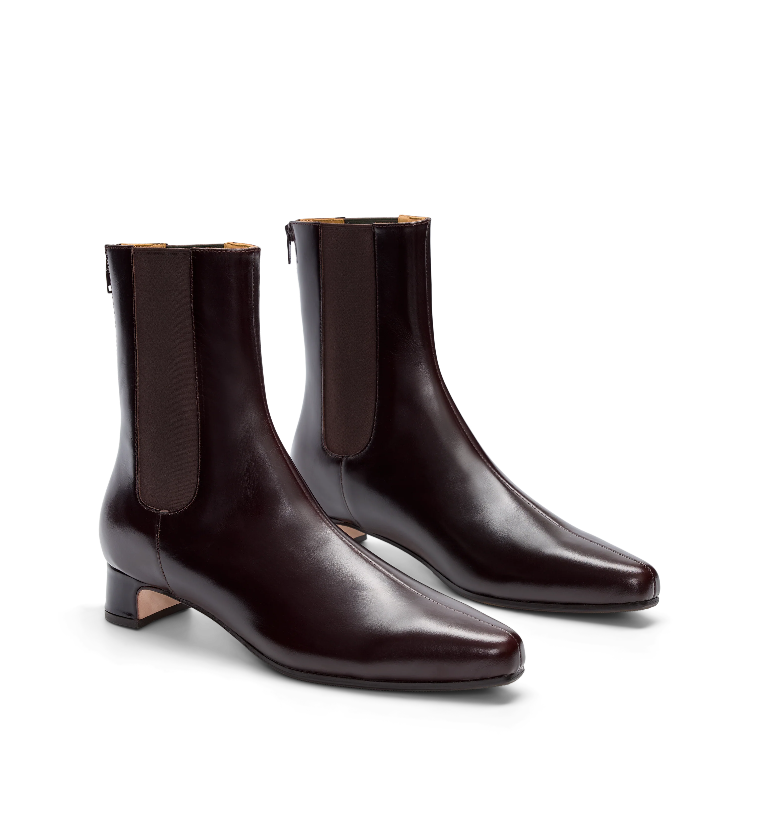 Comet Dark Oak Boxed Leather Ankle Boots