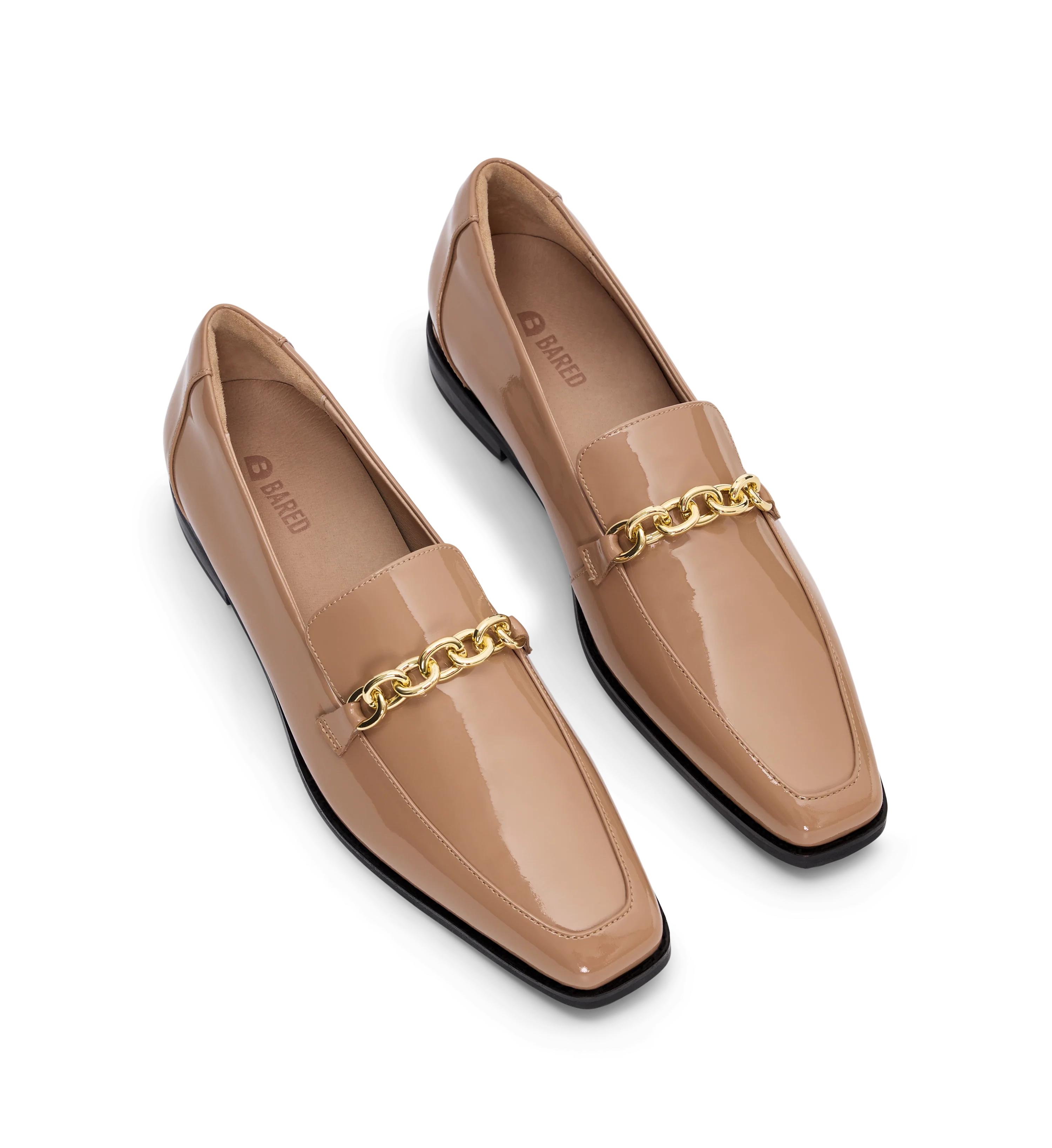 Whooper Blush Beige Patent Leather & Hardware Loafers