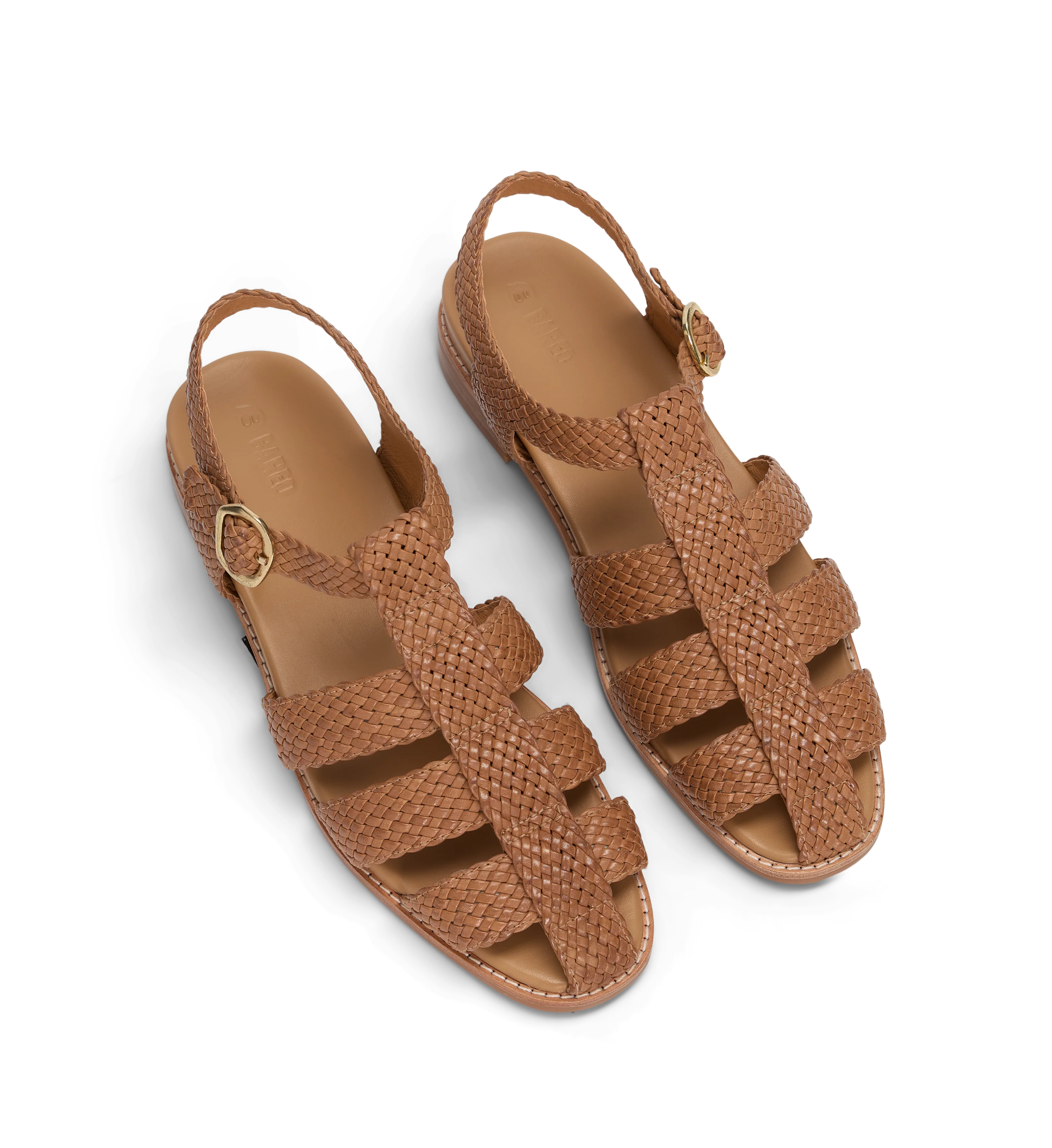 Kookaburra Light Tan Woven Leather Casual Flats