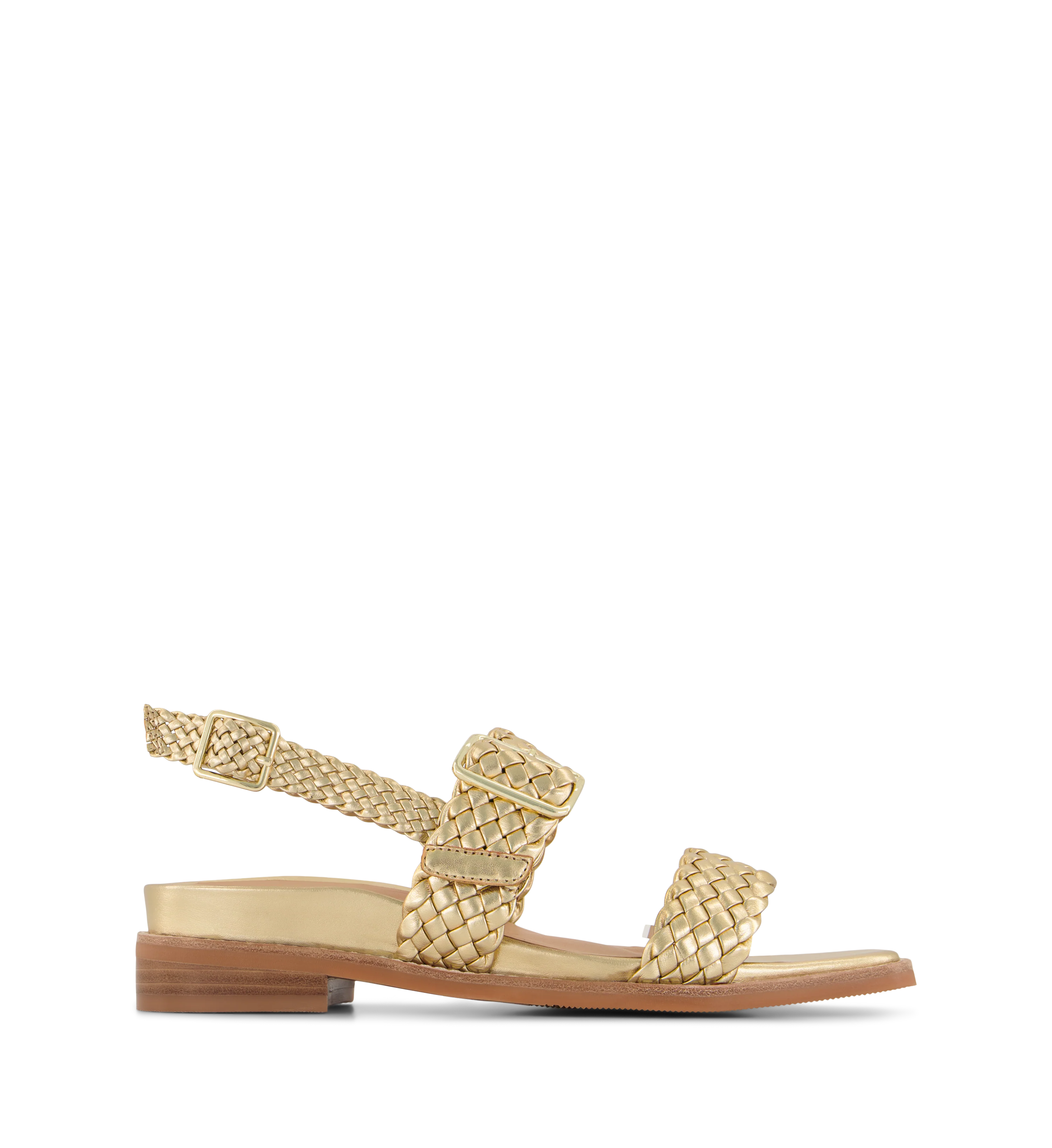 Bristlefront Gold Leather Sandals