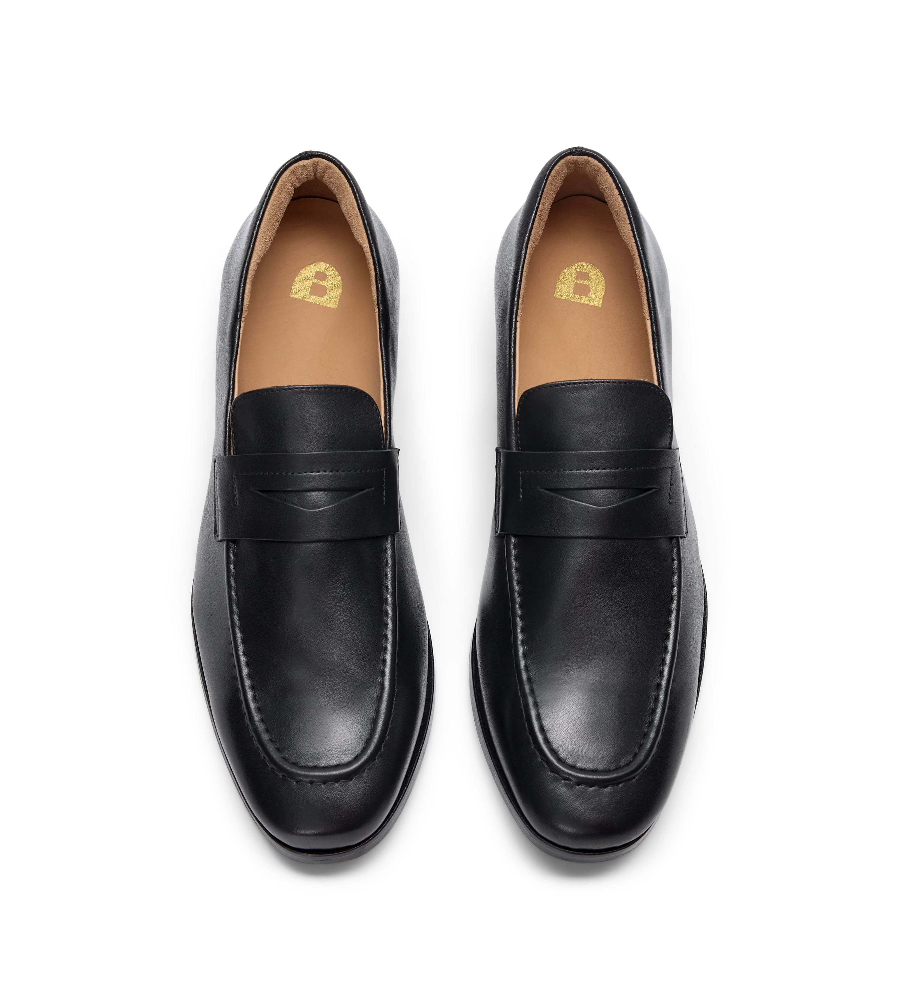 Samarium Black Leather Loafers