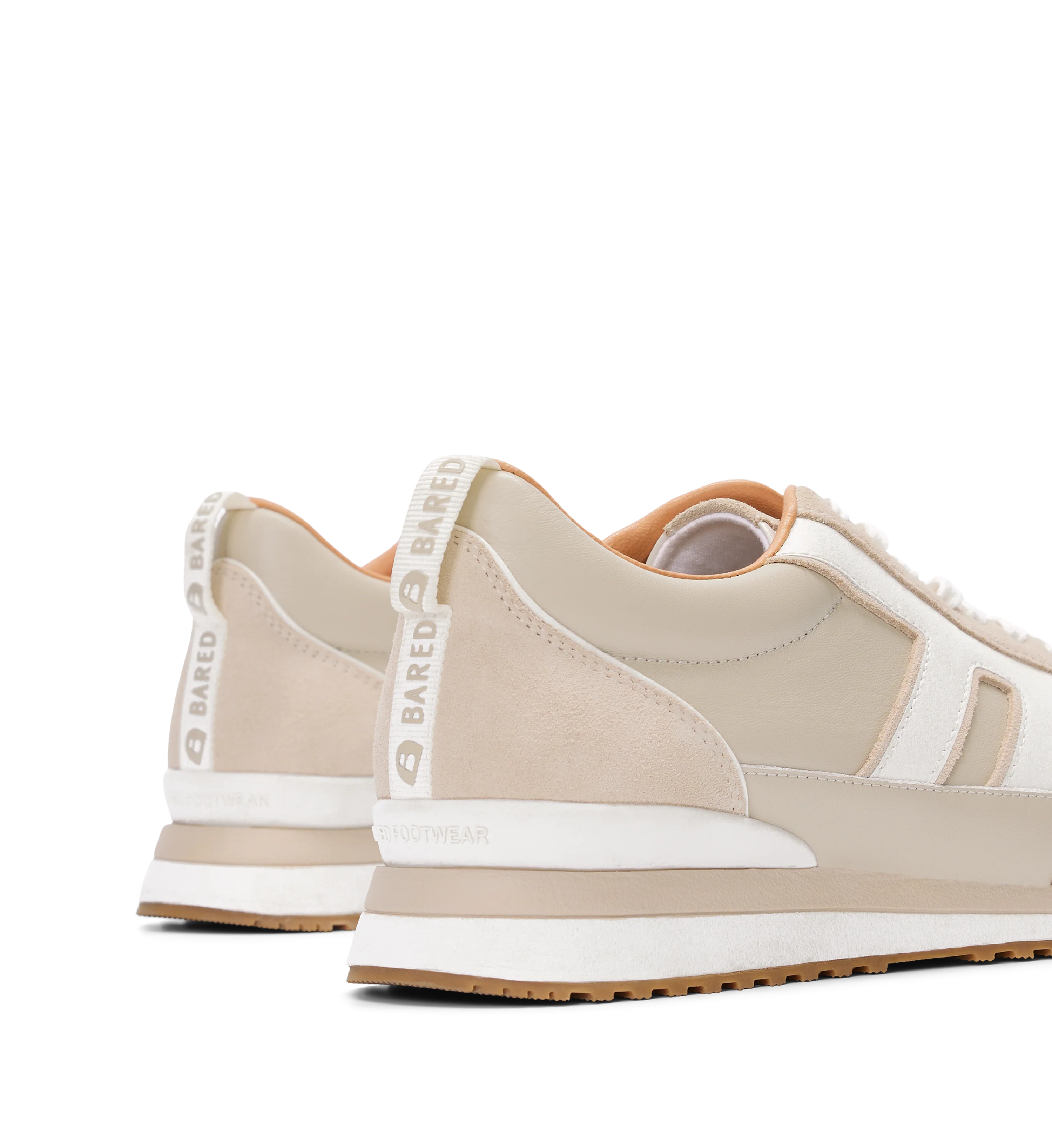 Stork Beige Leather & Suede Sneakers