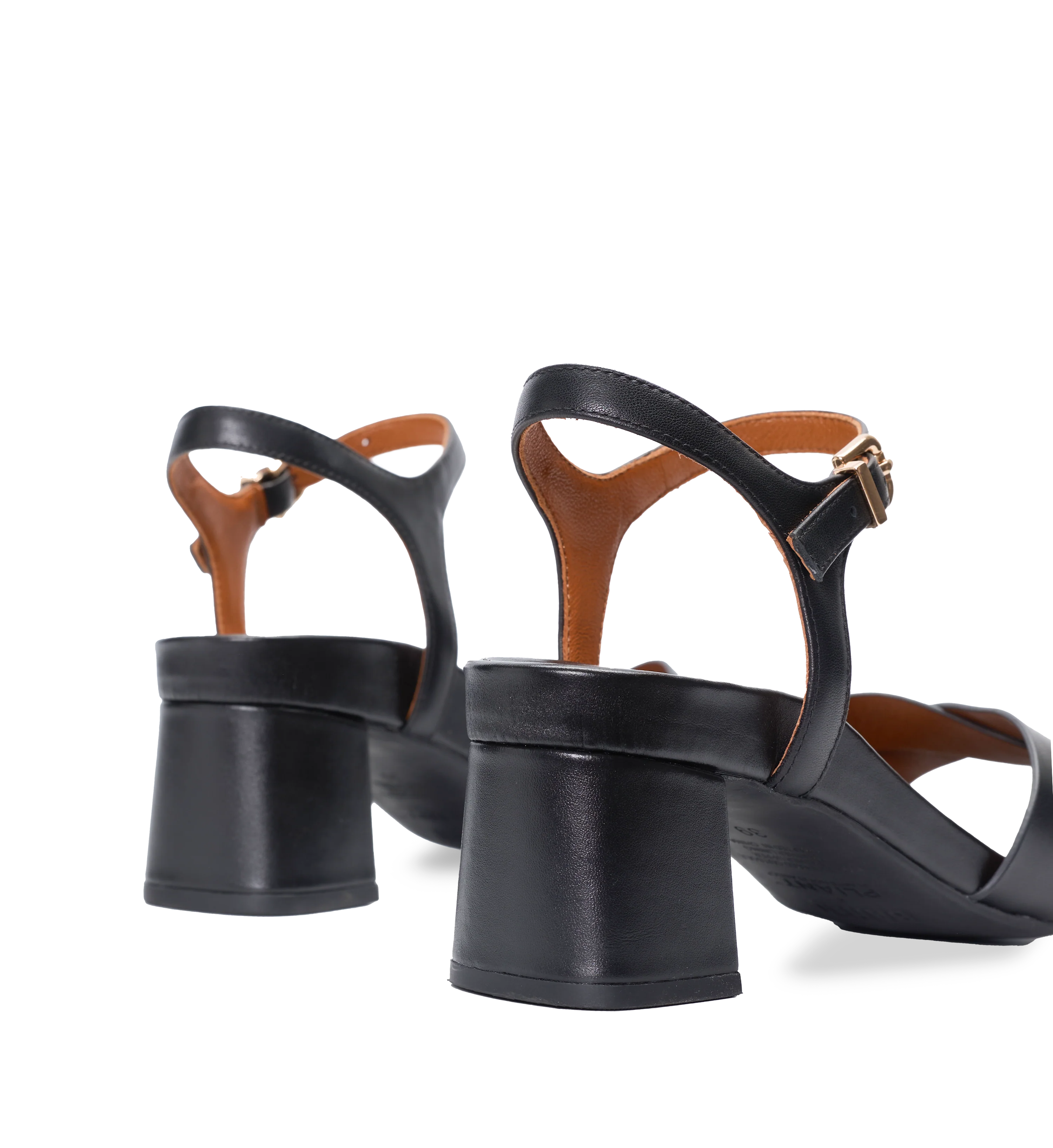 Corella Black Leather Low Heels