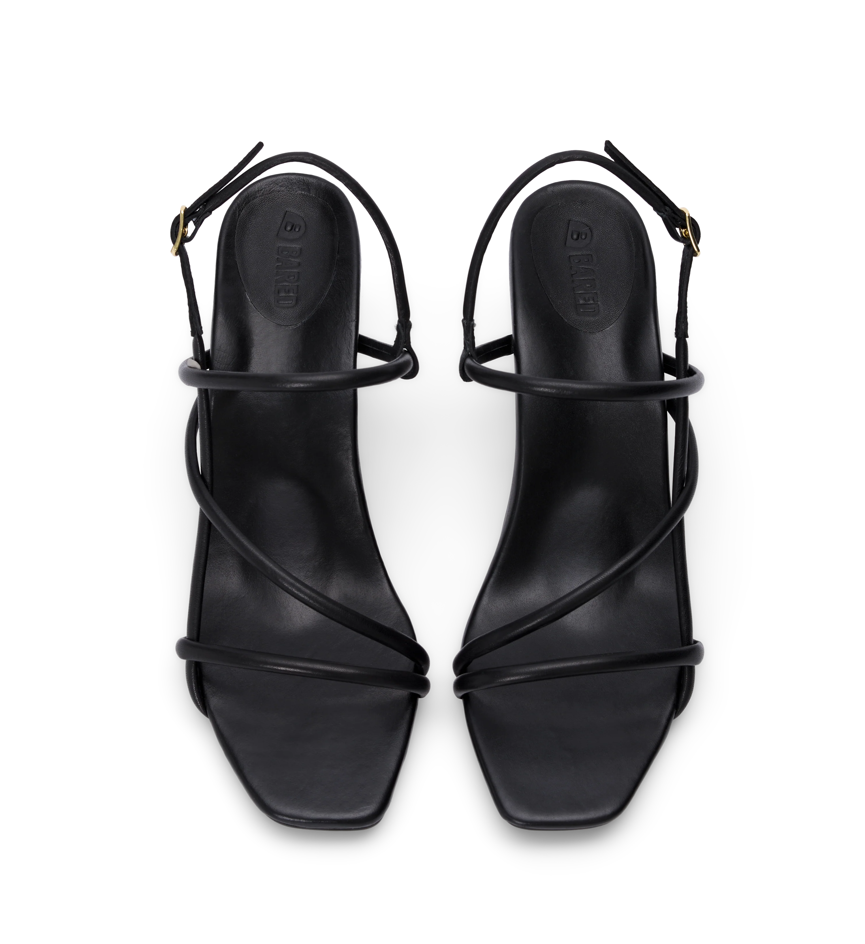 Towhee Black Leather Low Heels