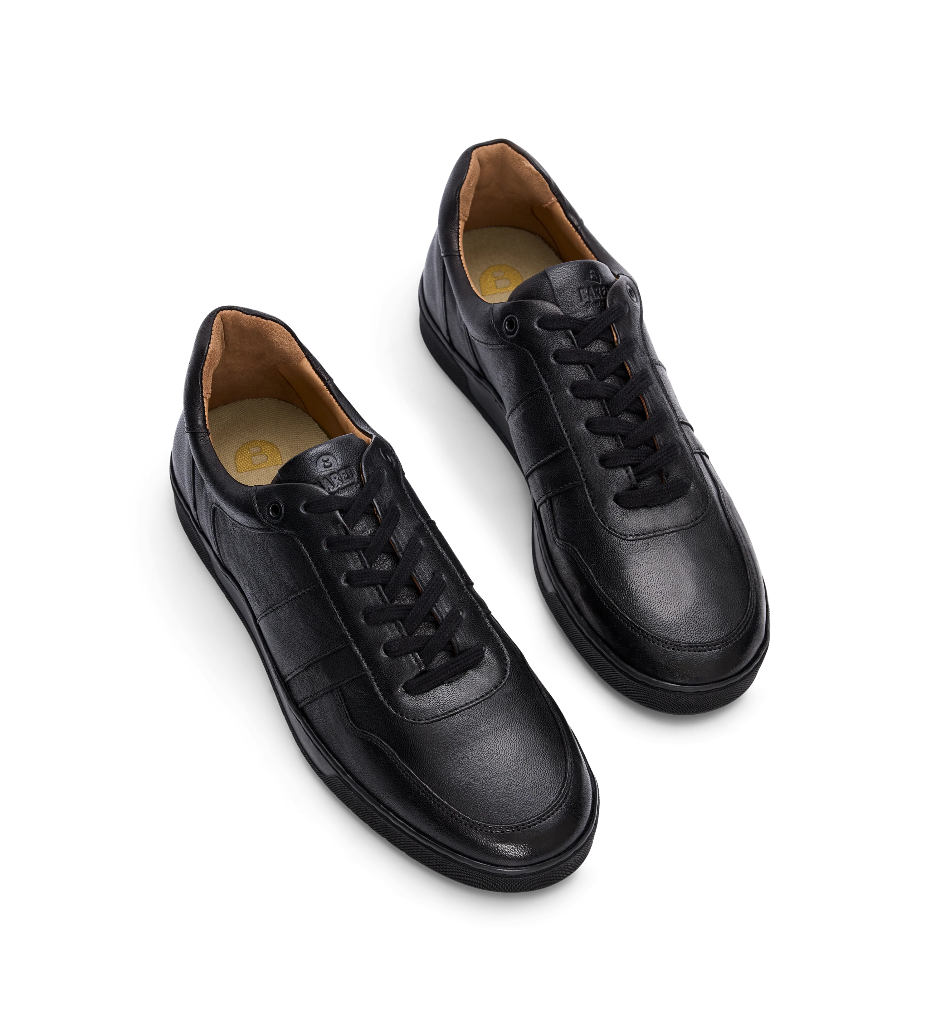 Caesium Black Leather & Black Sole Men's Sneakers