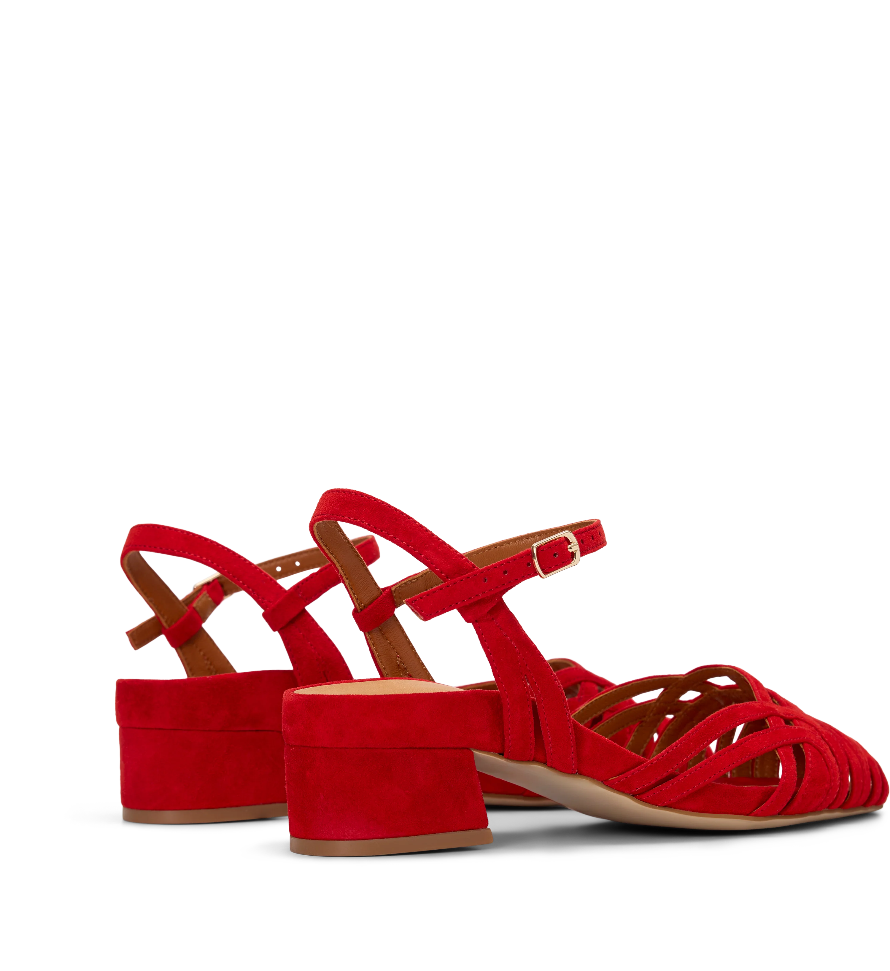 Ratite Poppy Red Suede Casual Heels