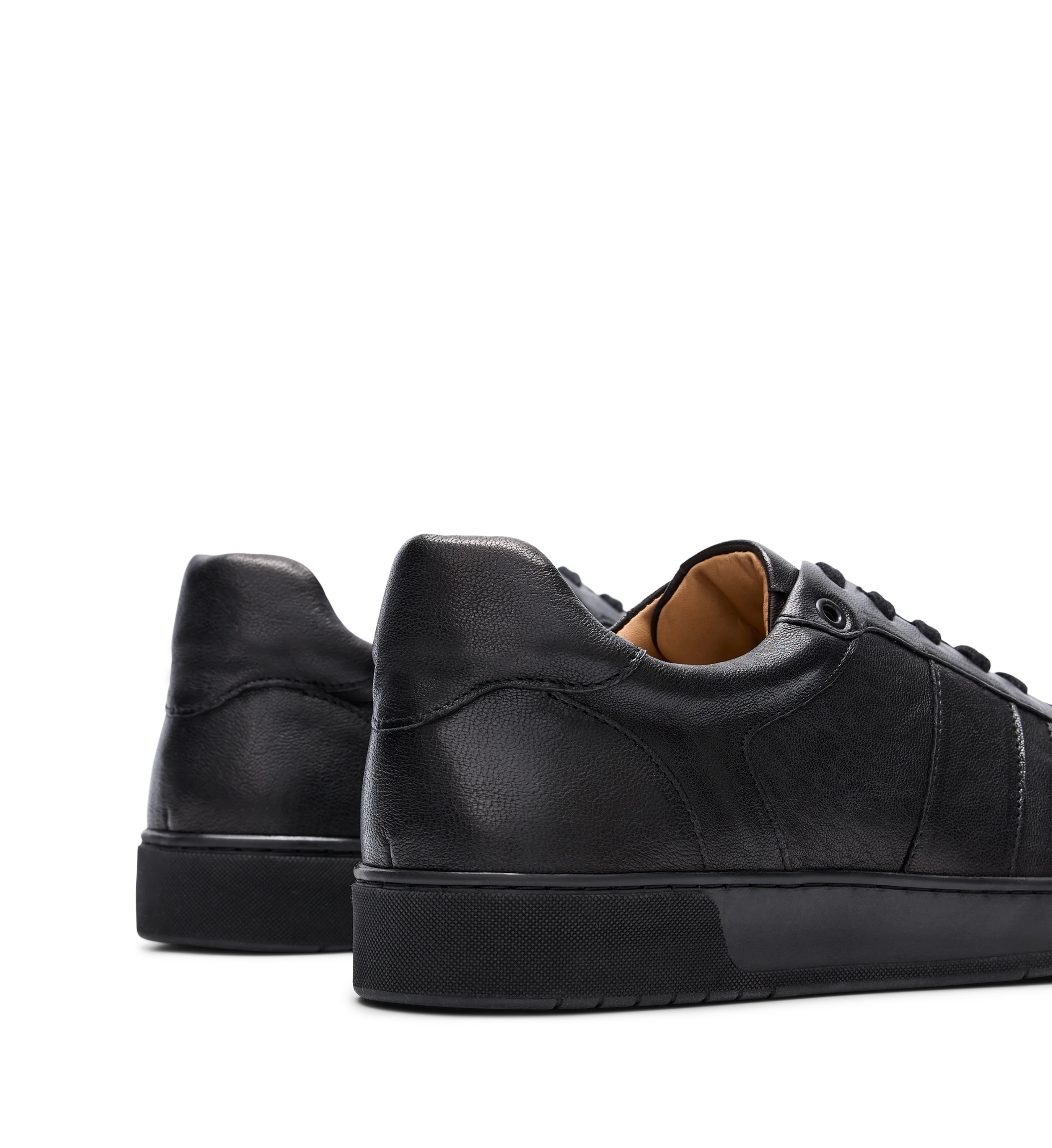 Caesium Black Leather & Black Sole Men's Sneakers