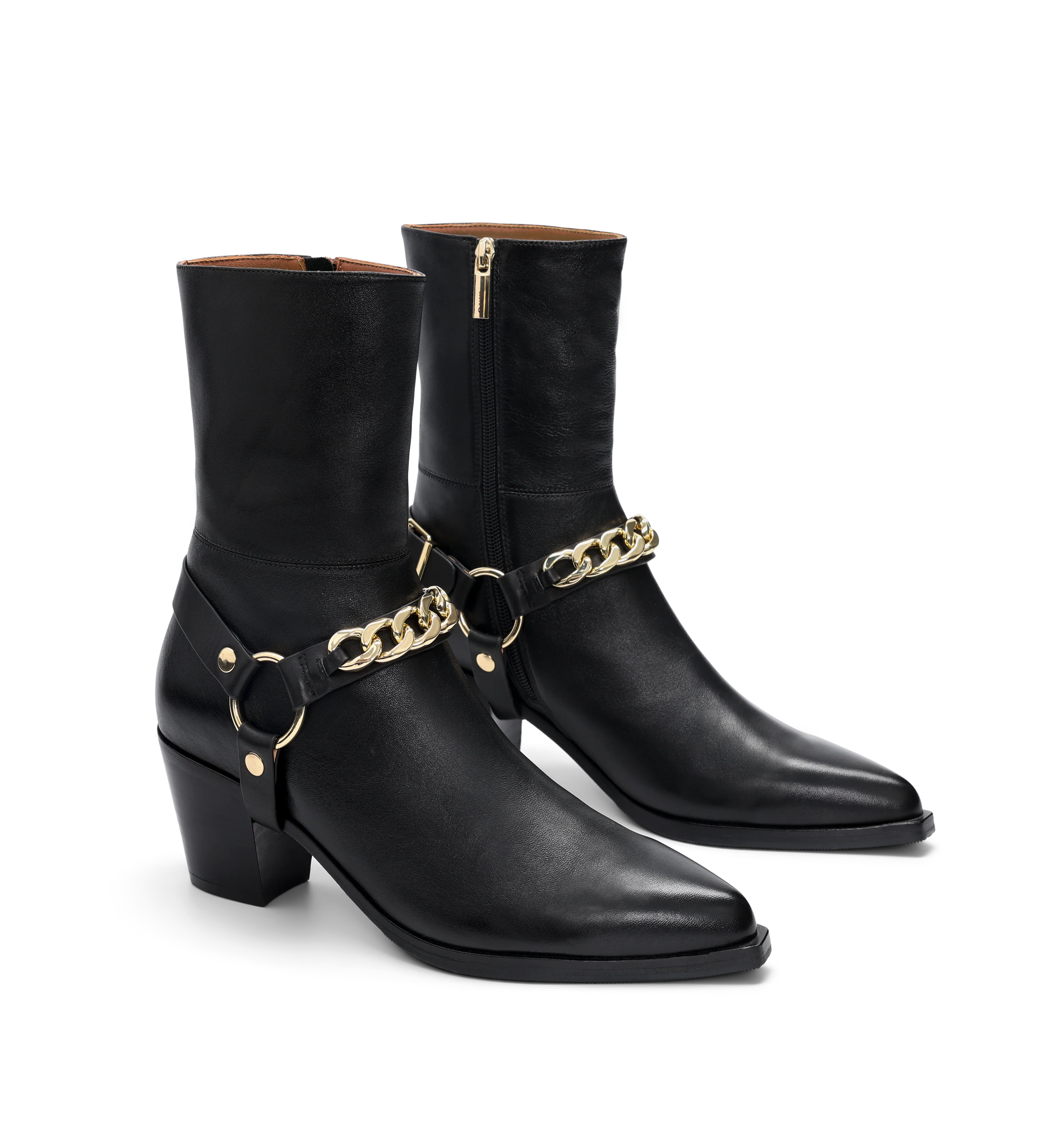 Boot Harness Black Leather