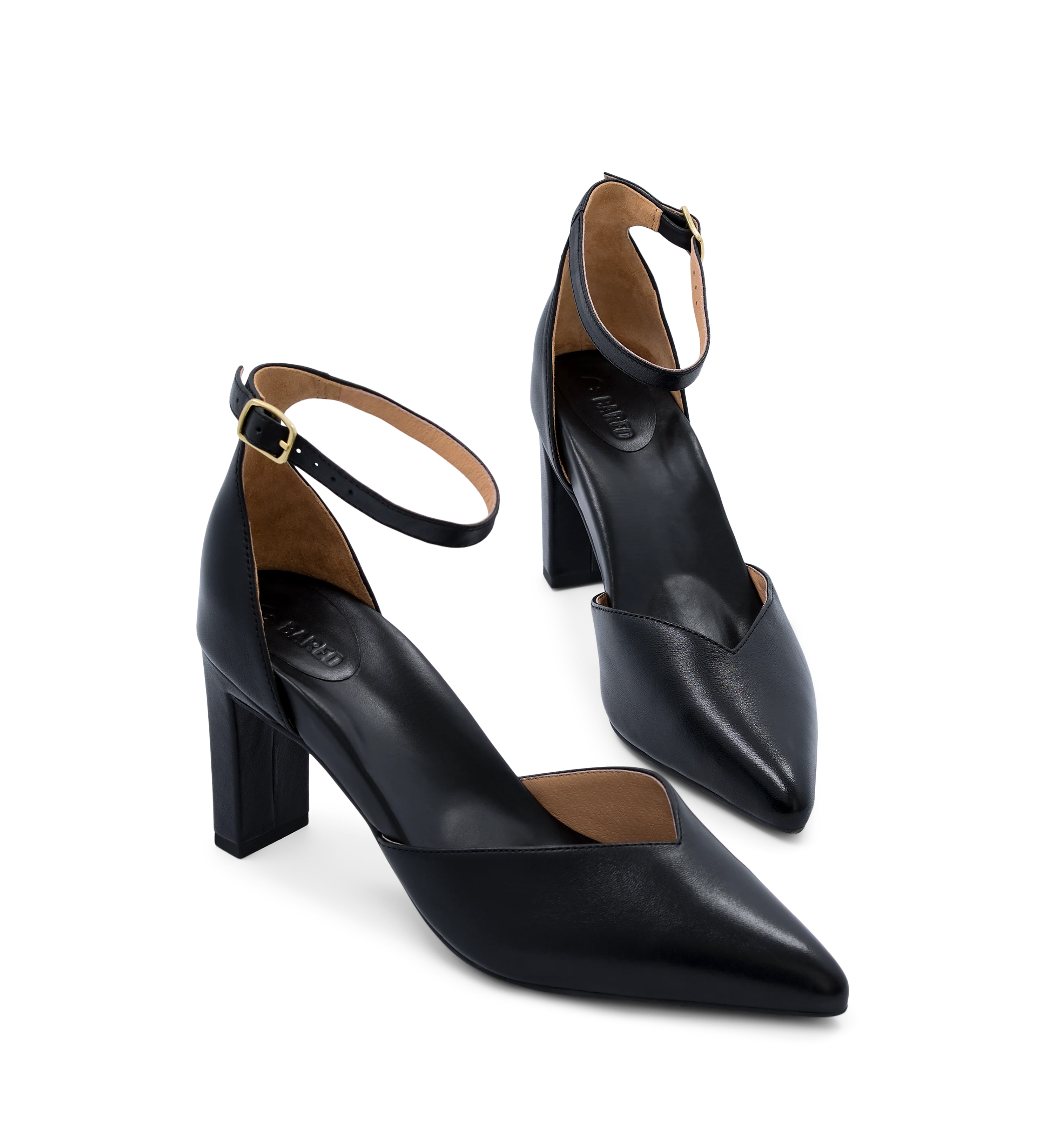 Korimako Black Leather High Heels