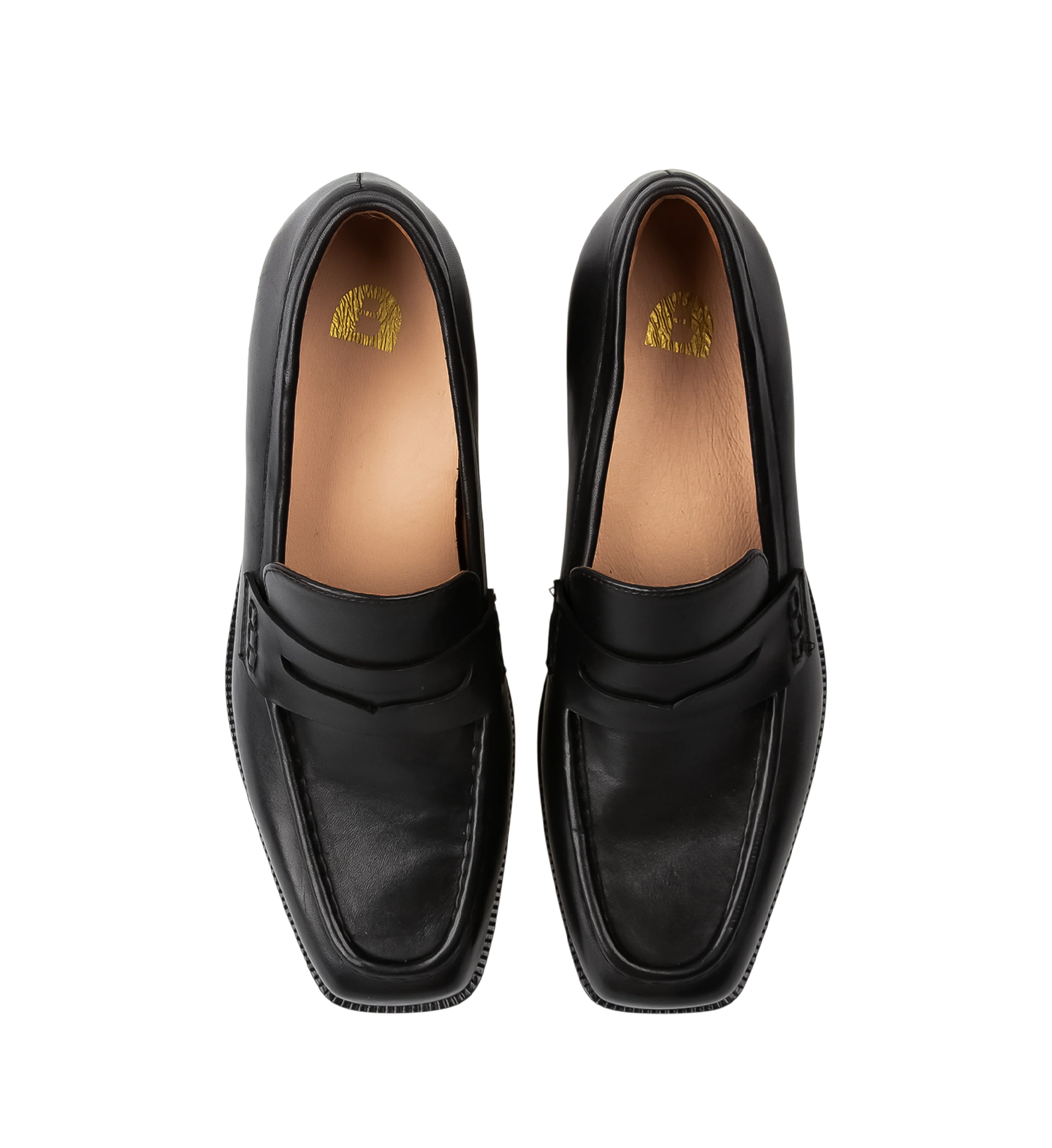 Alethe Black Leather Low Heels