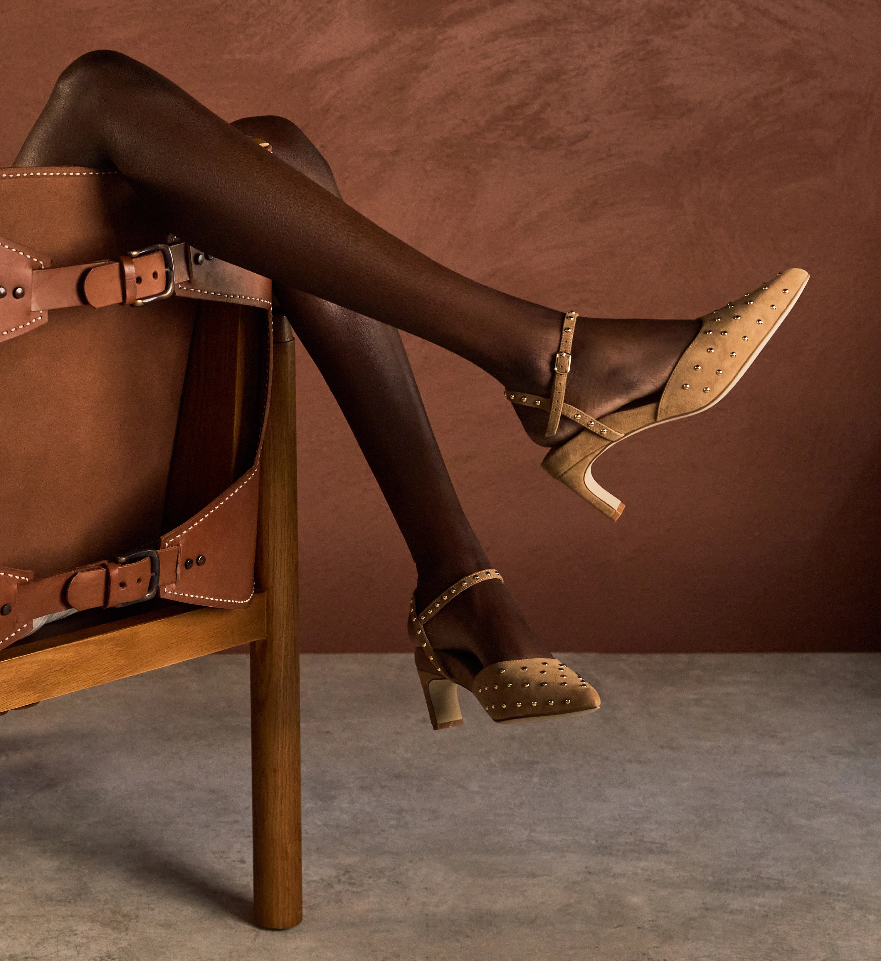 Cygnini Light Tan Suede & Hardware Low Heels