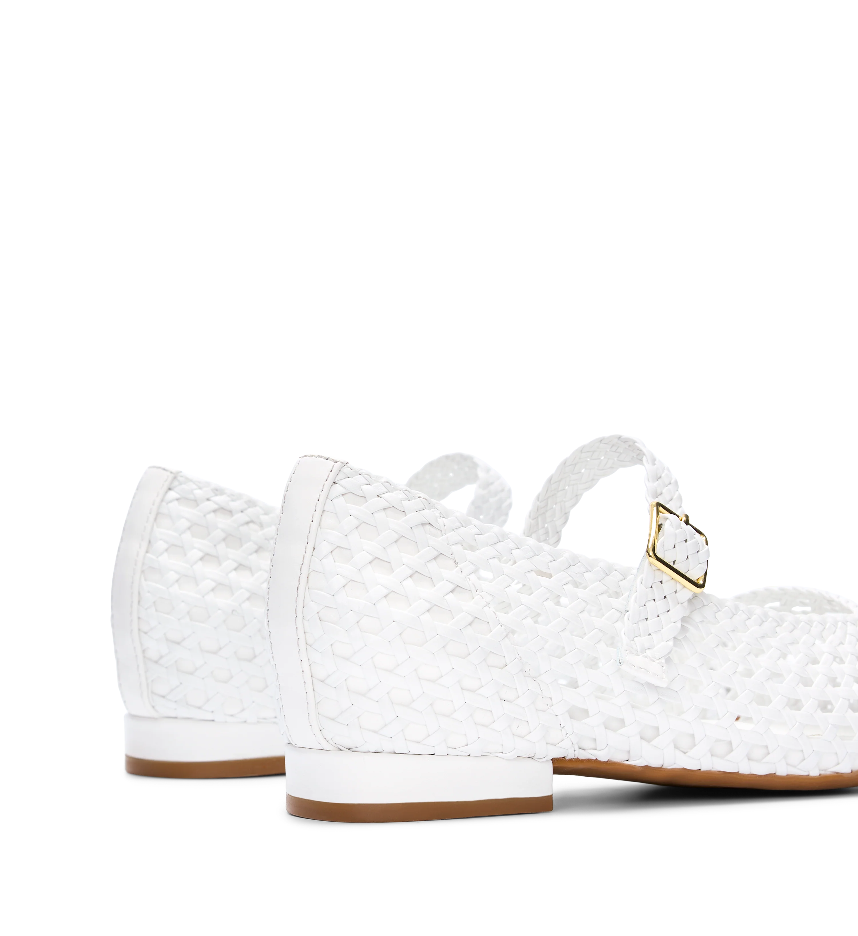 Whip White Braided Leather Ballet Flats