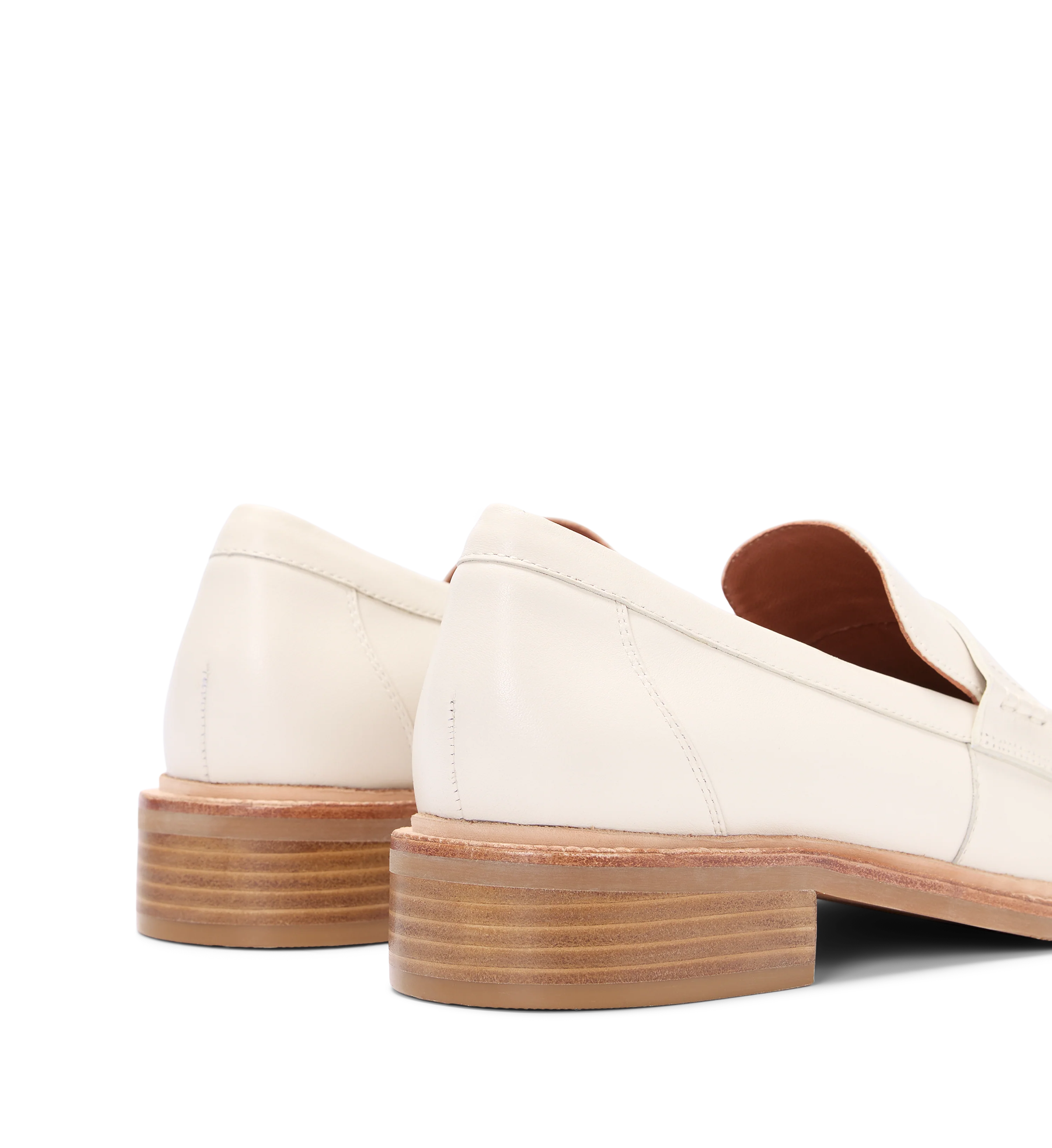 Capito Ecru Leather Loafers