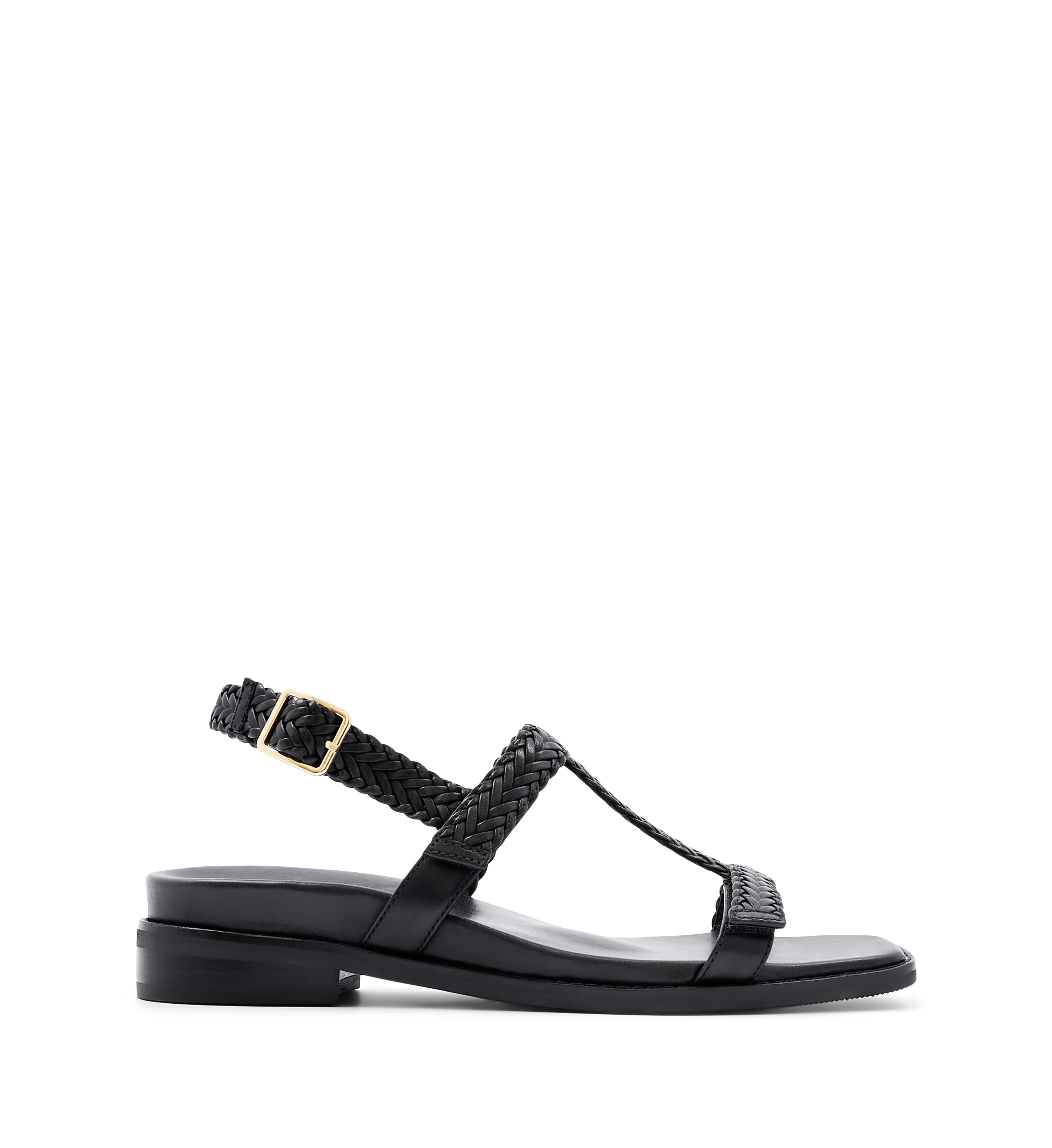 Anhinga Black Leather Sandals