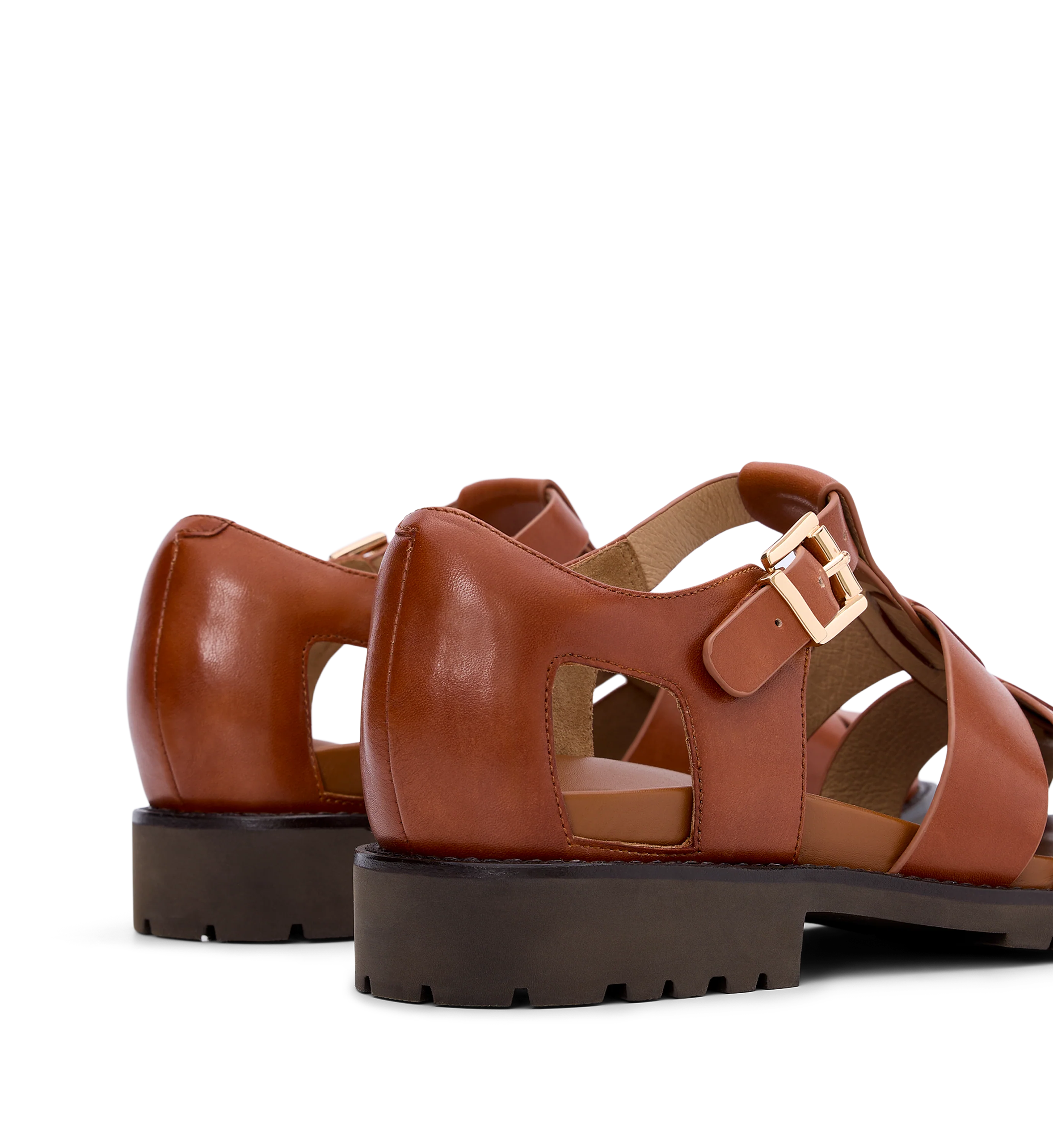 Crossbill Tan Leather Chunky Sandals