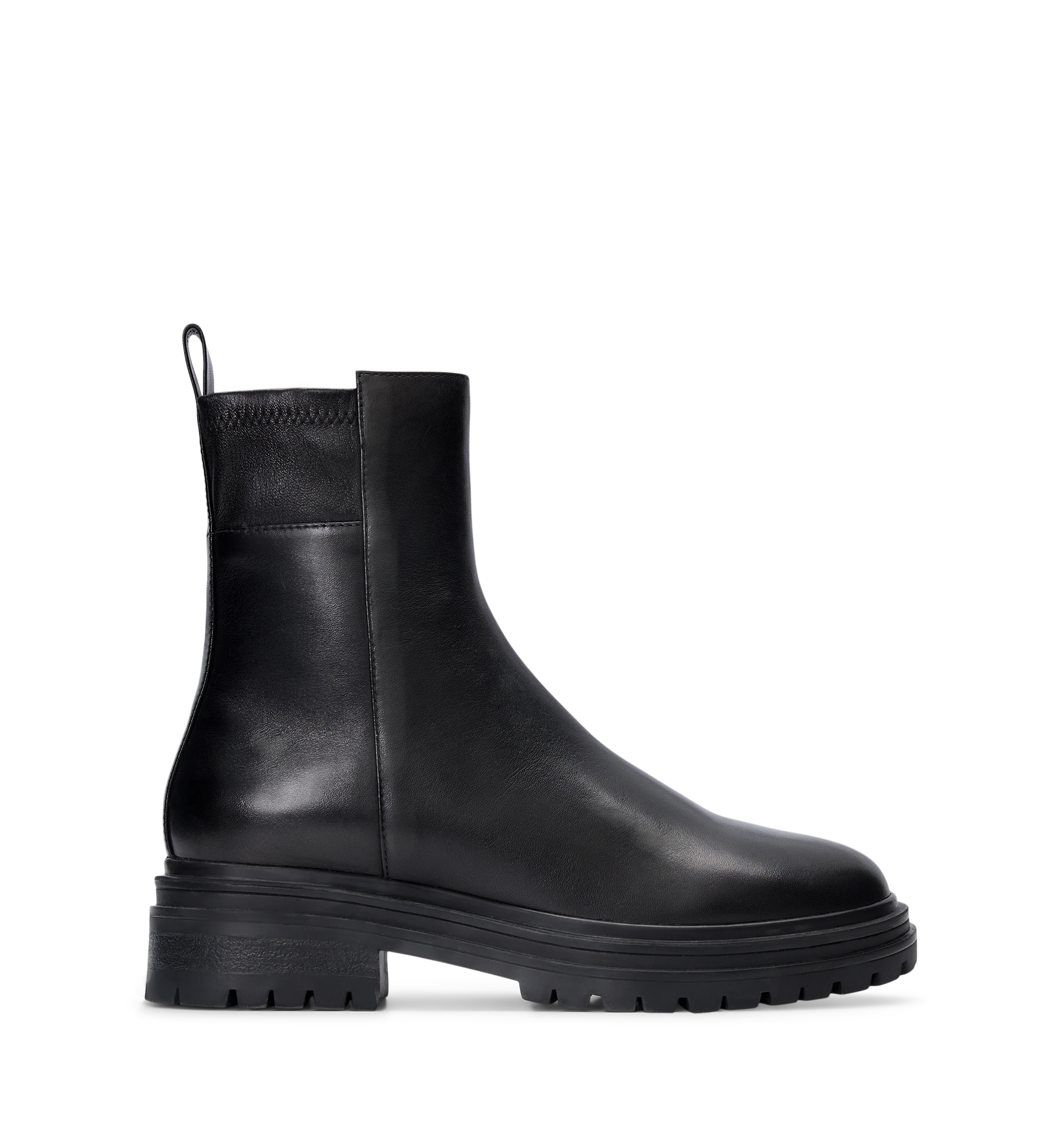 Harpy Black Leather Flat Boots