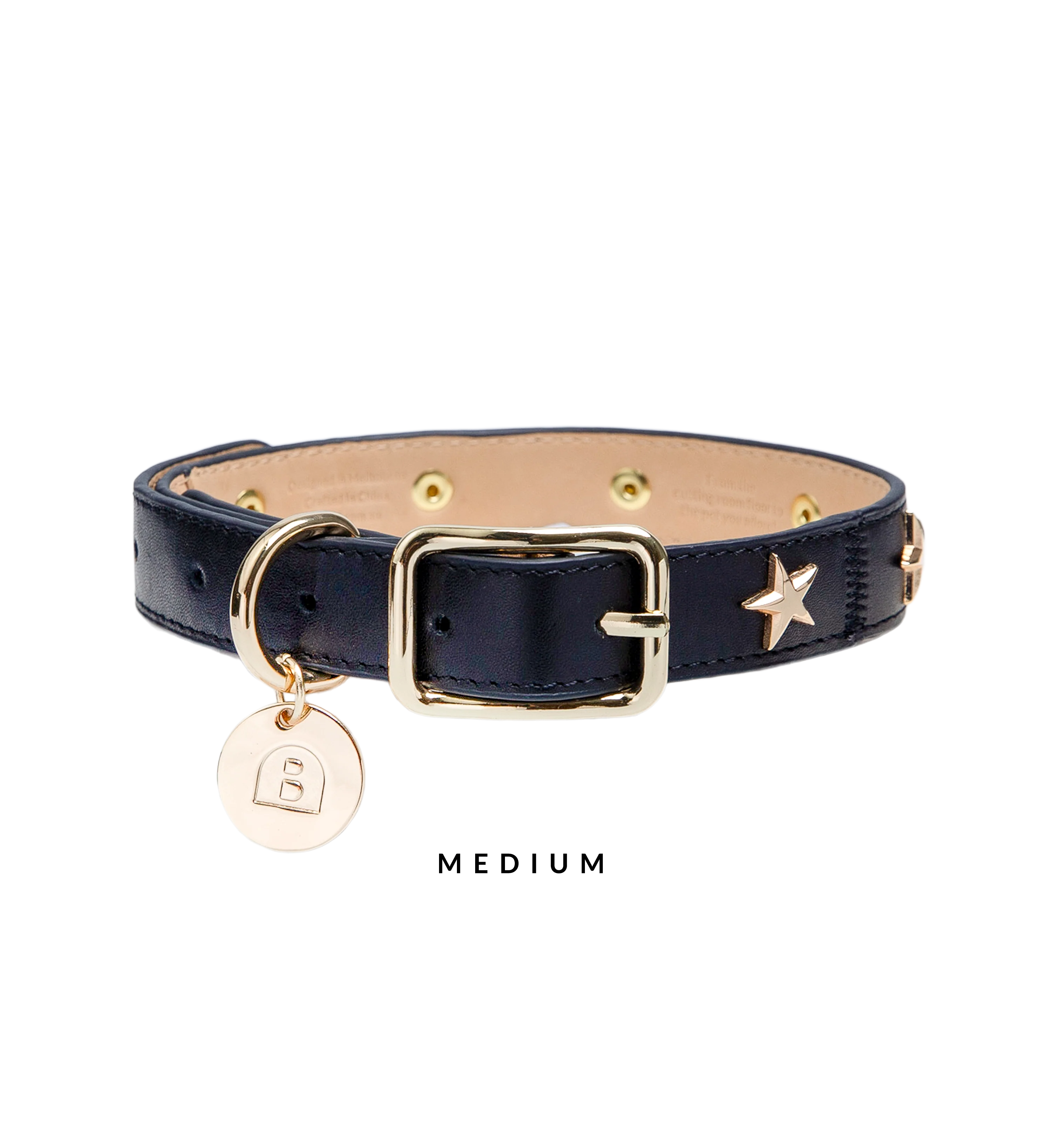 Dog Collar Black Leather