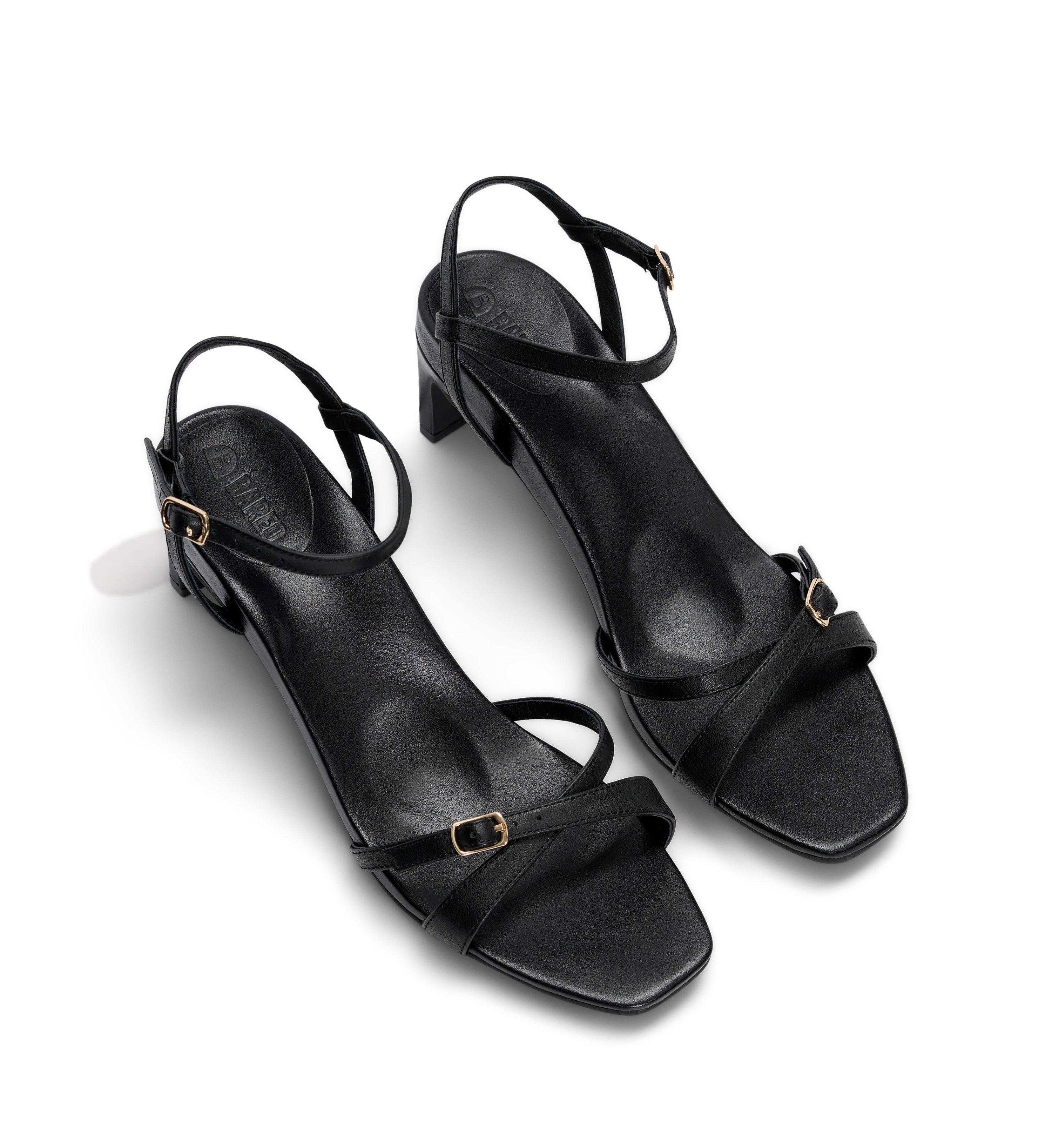 Monarch Black Leather Dressy Heels