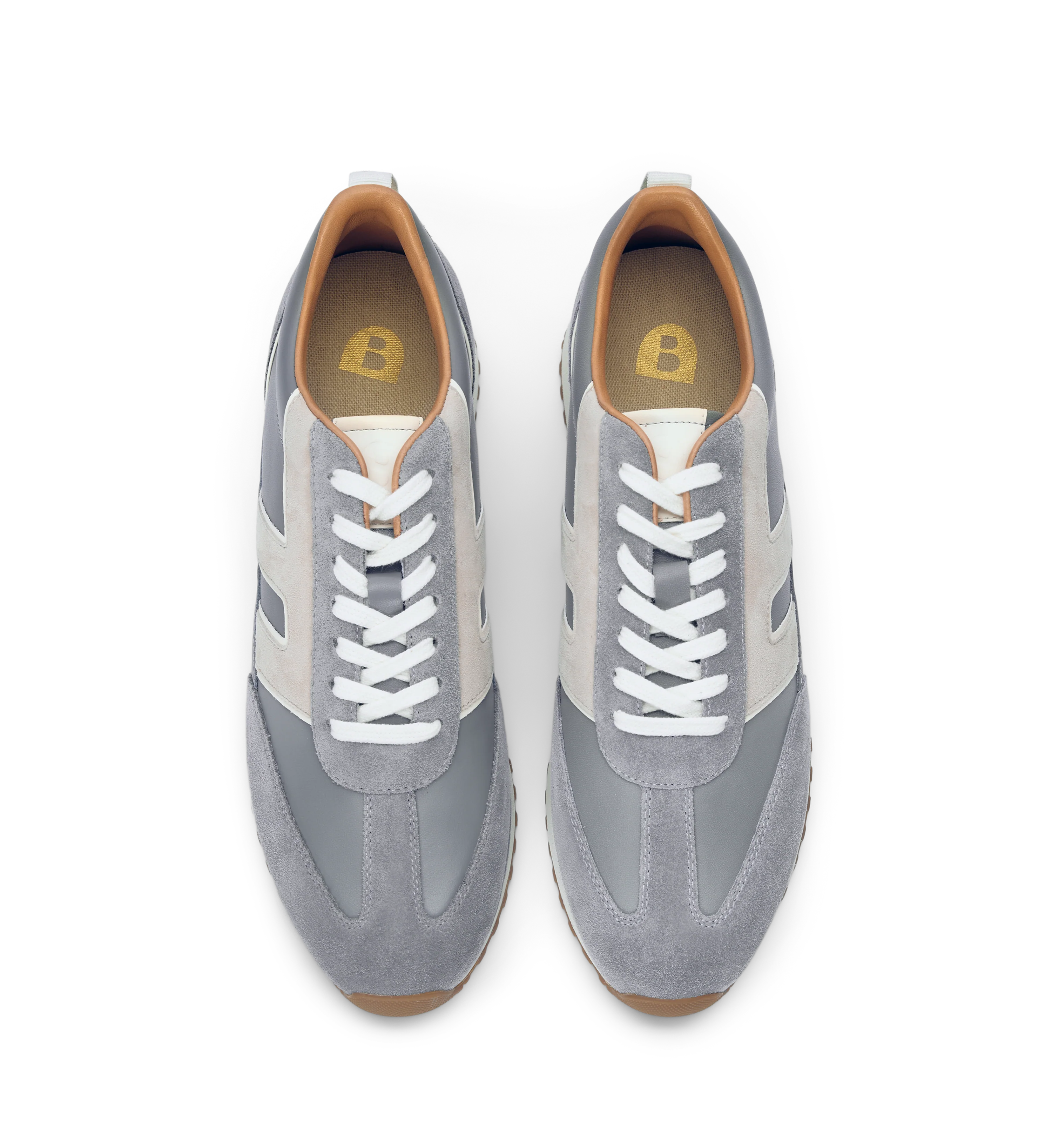 Stork Ice Blue Leather & Suede Sneakers