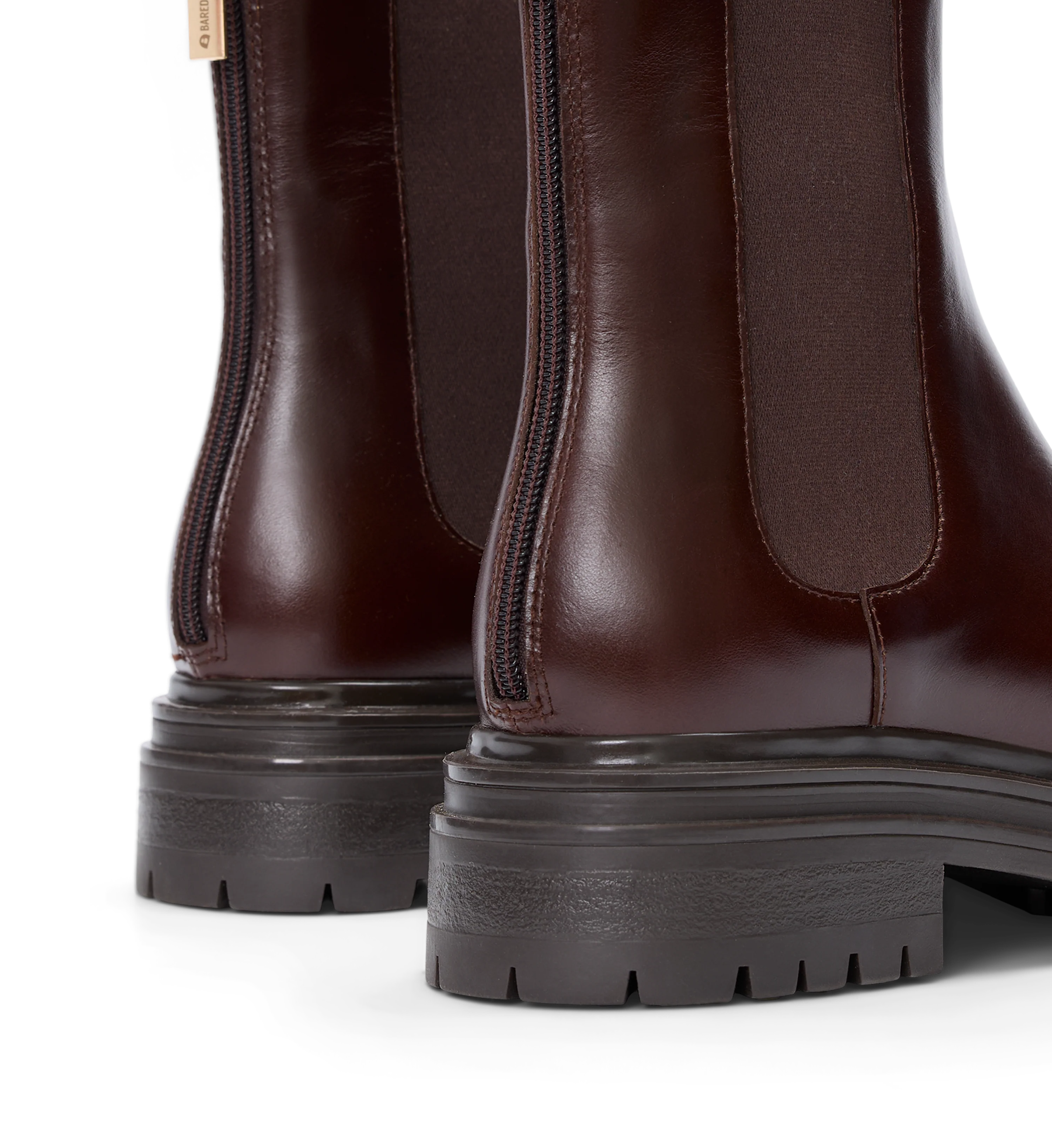 Peltops Dark Oak Boxed Leather Flat Boots