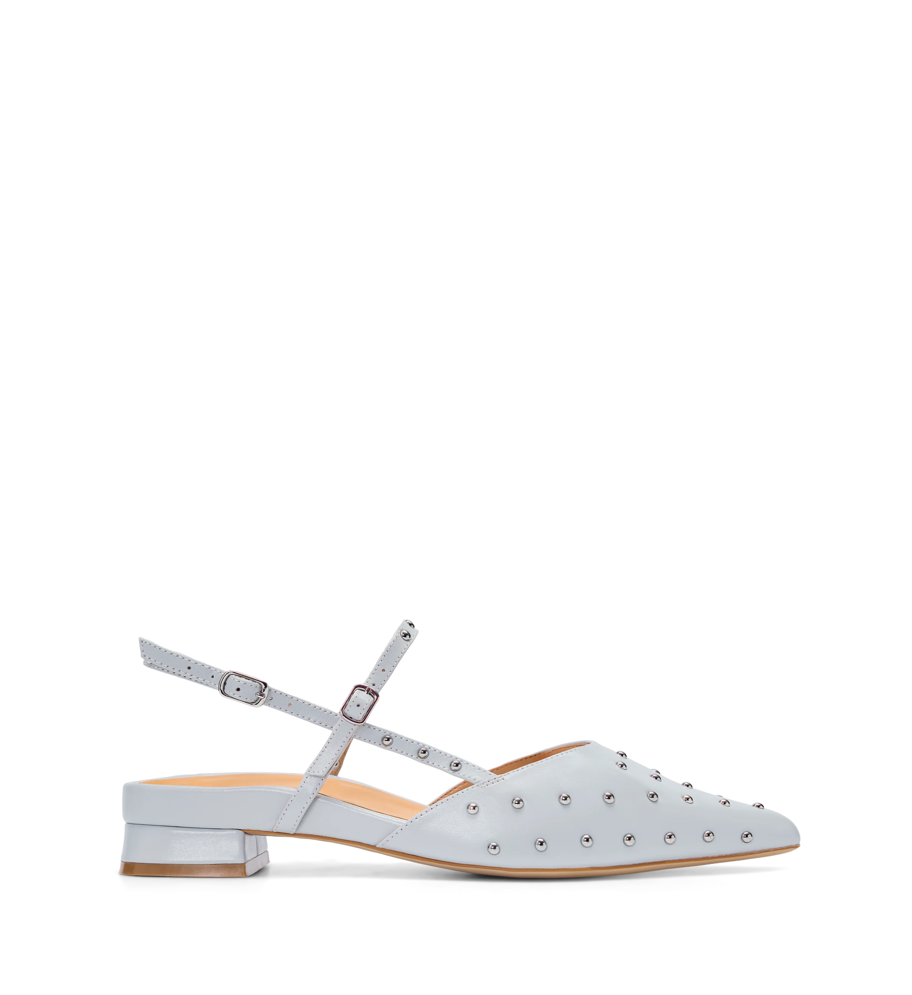 Firecrown 2 Ice Blue Leather & Hardware Flats