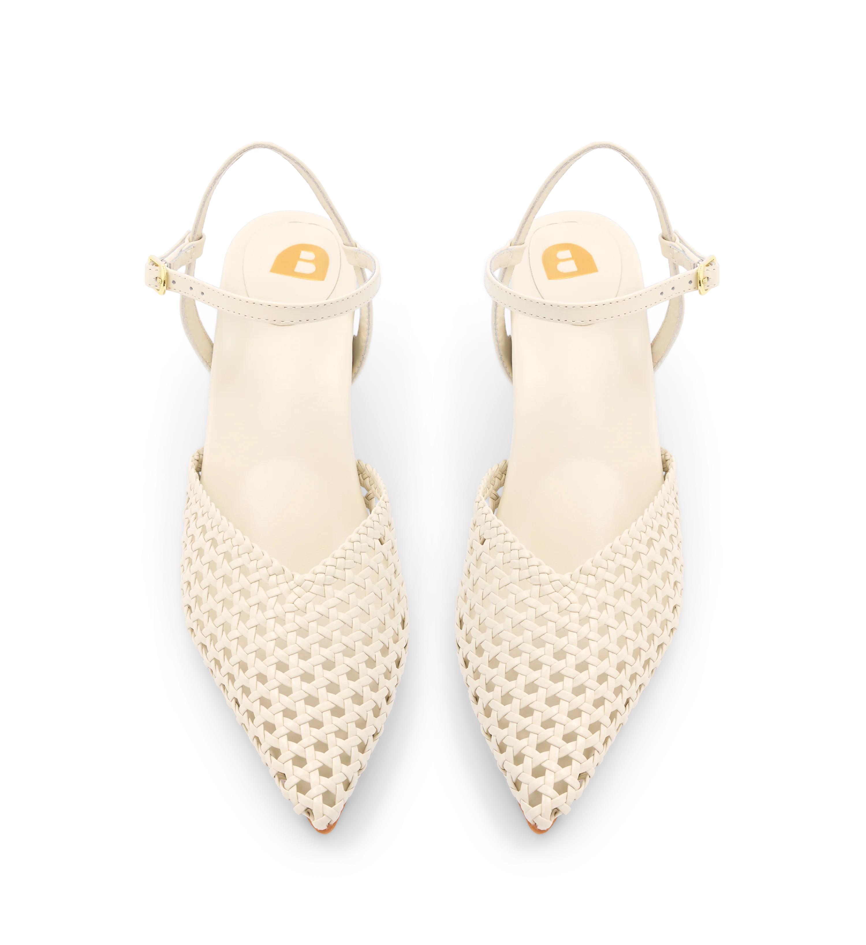 Attila Ecru Leather Low Heels