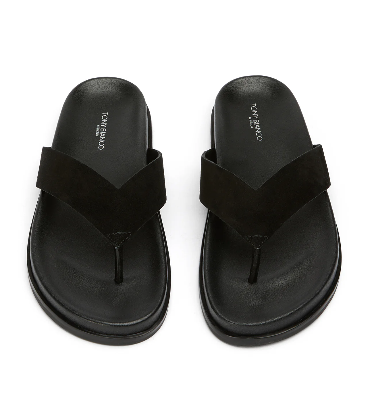 Loop Black Suede Sandals