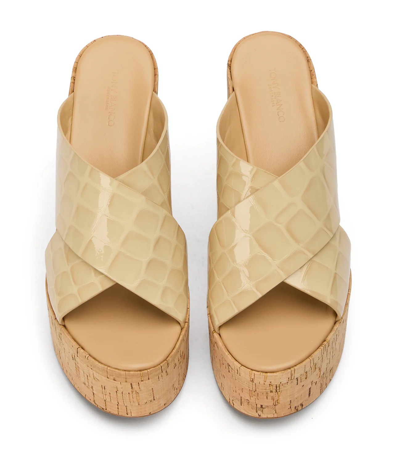 Vamore Beige Croc Patent