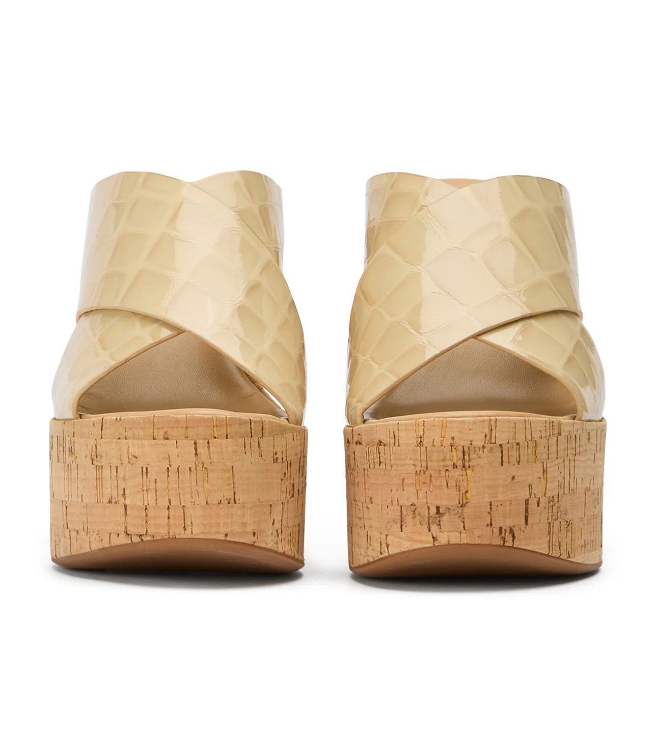 Vamore Beige Croc Patent