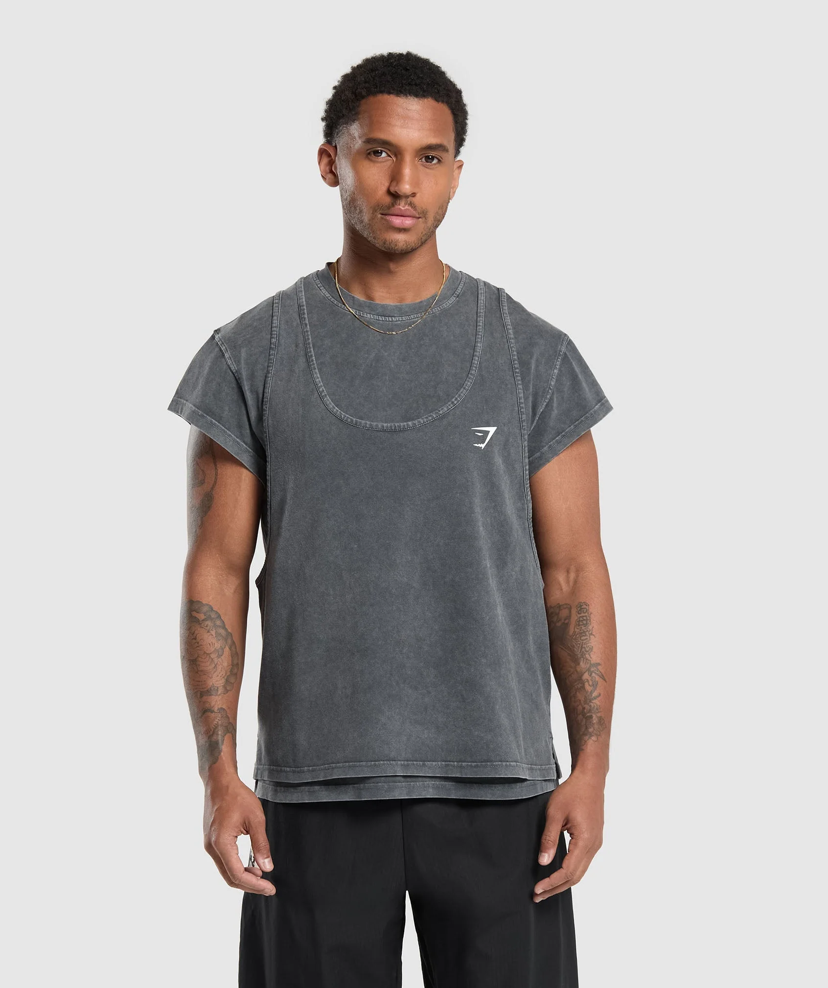 Washed Double Layer T-Shirt