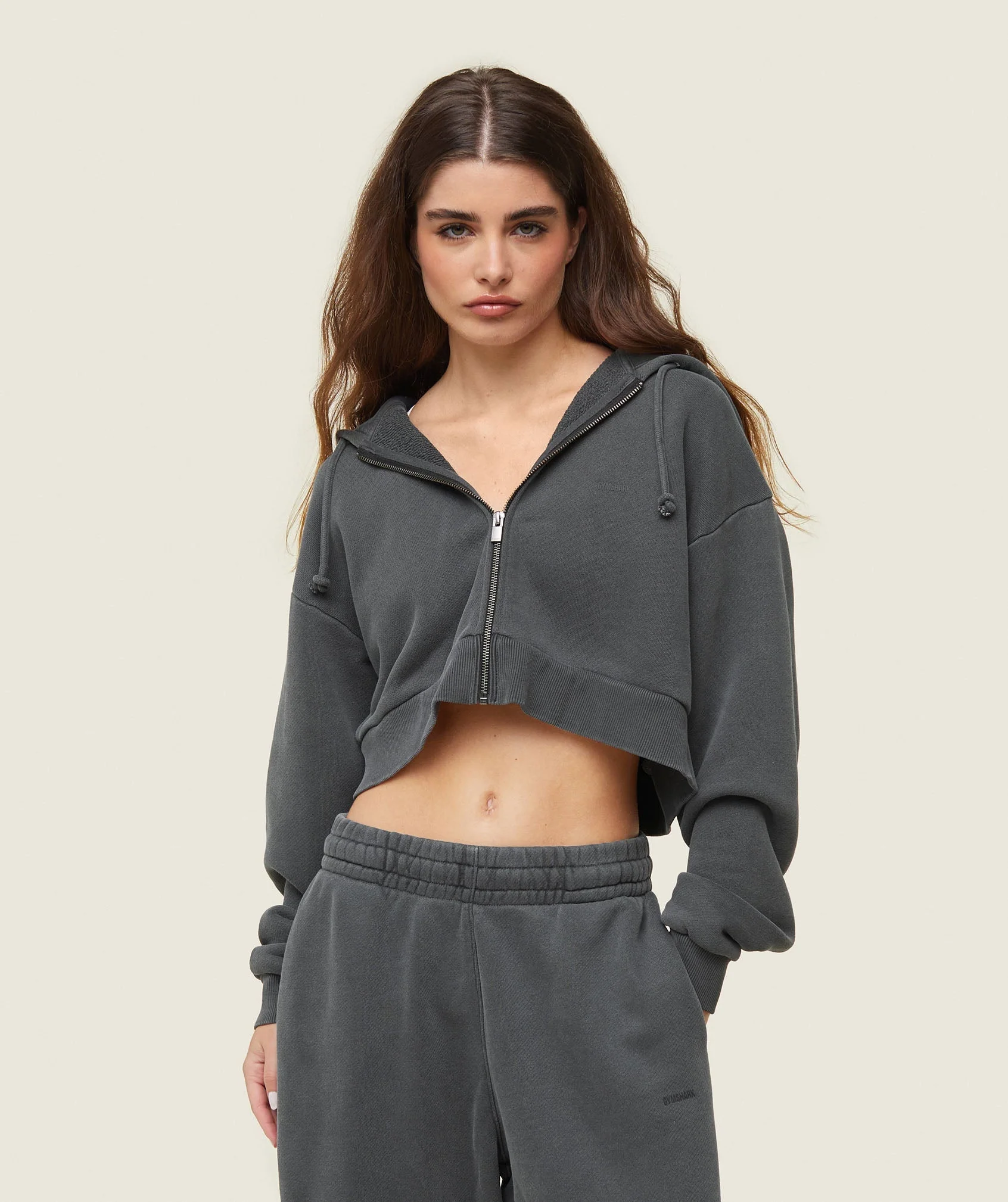 everywear Cropped Zip Hoodie