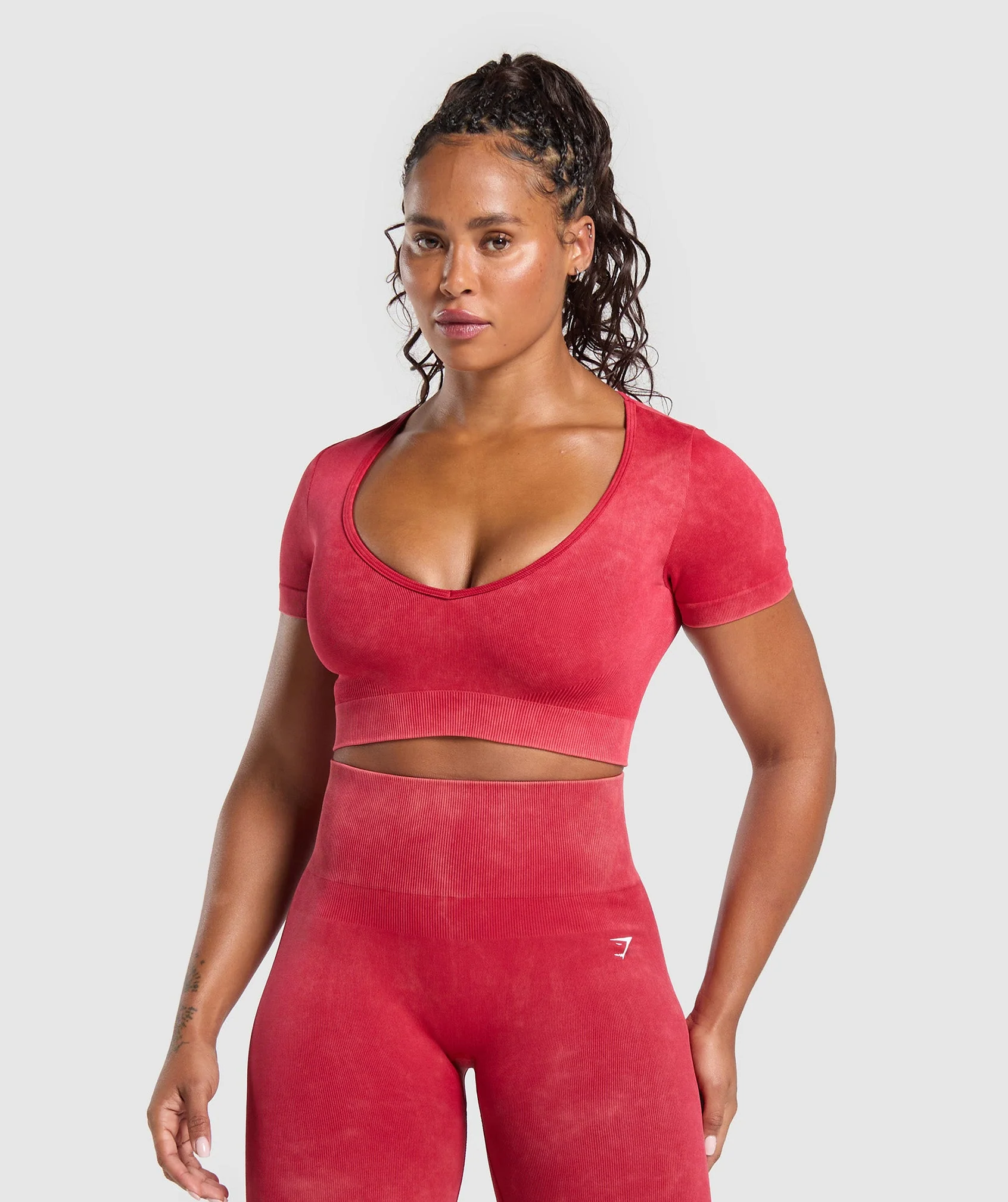 Gains Seamless Washed Crop Top