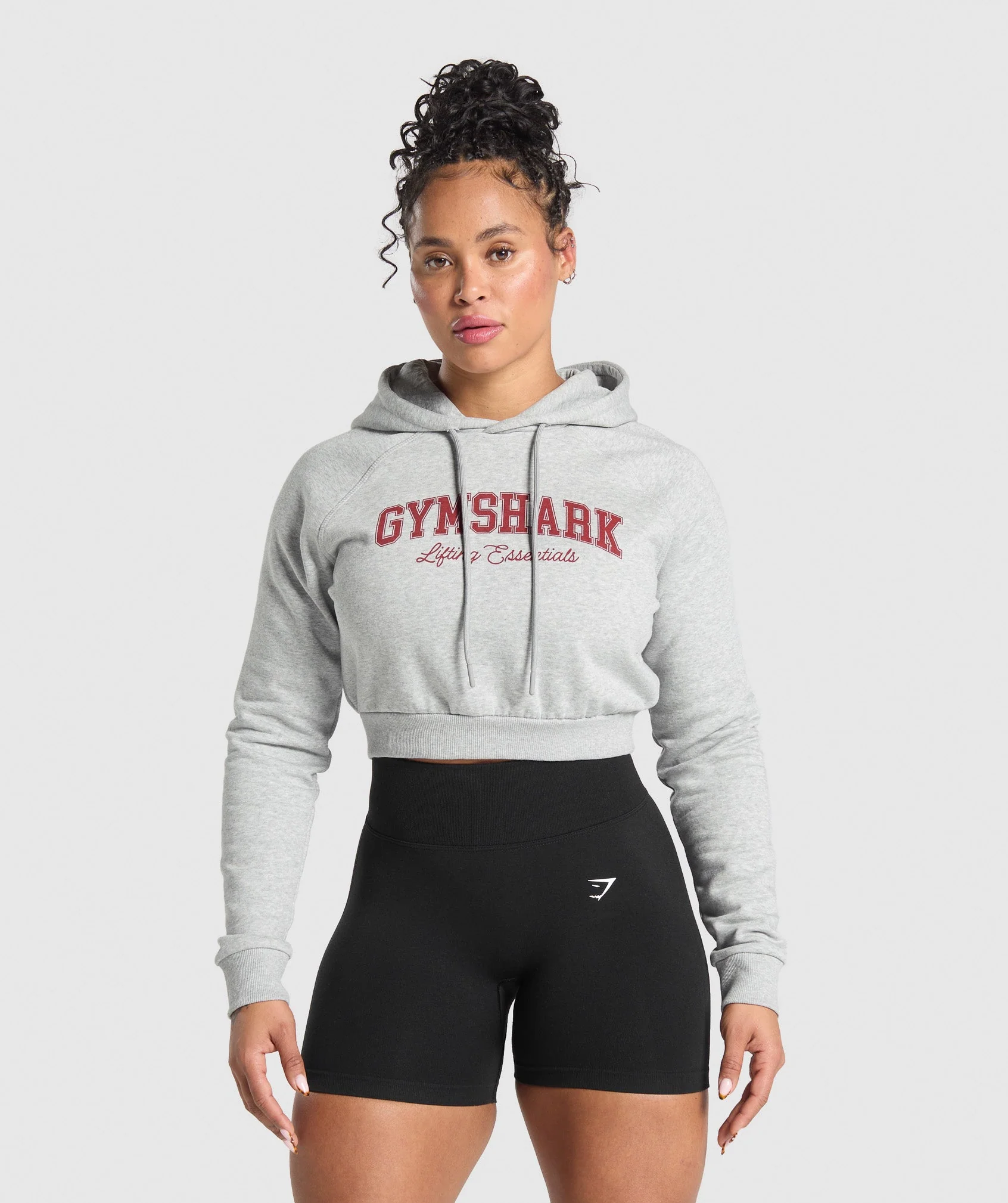 Lifting Essentials Graphic Cropped Hoodie