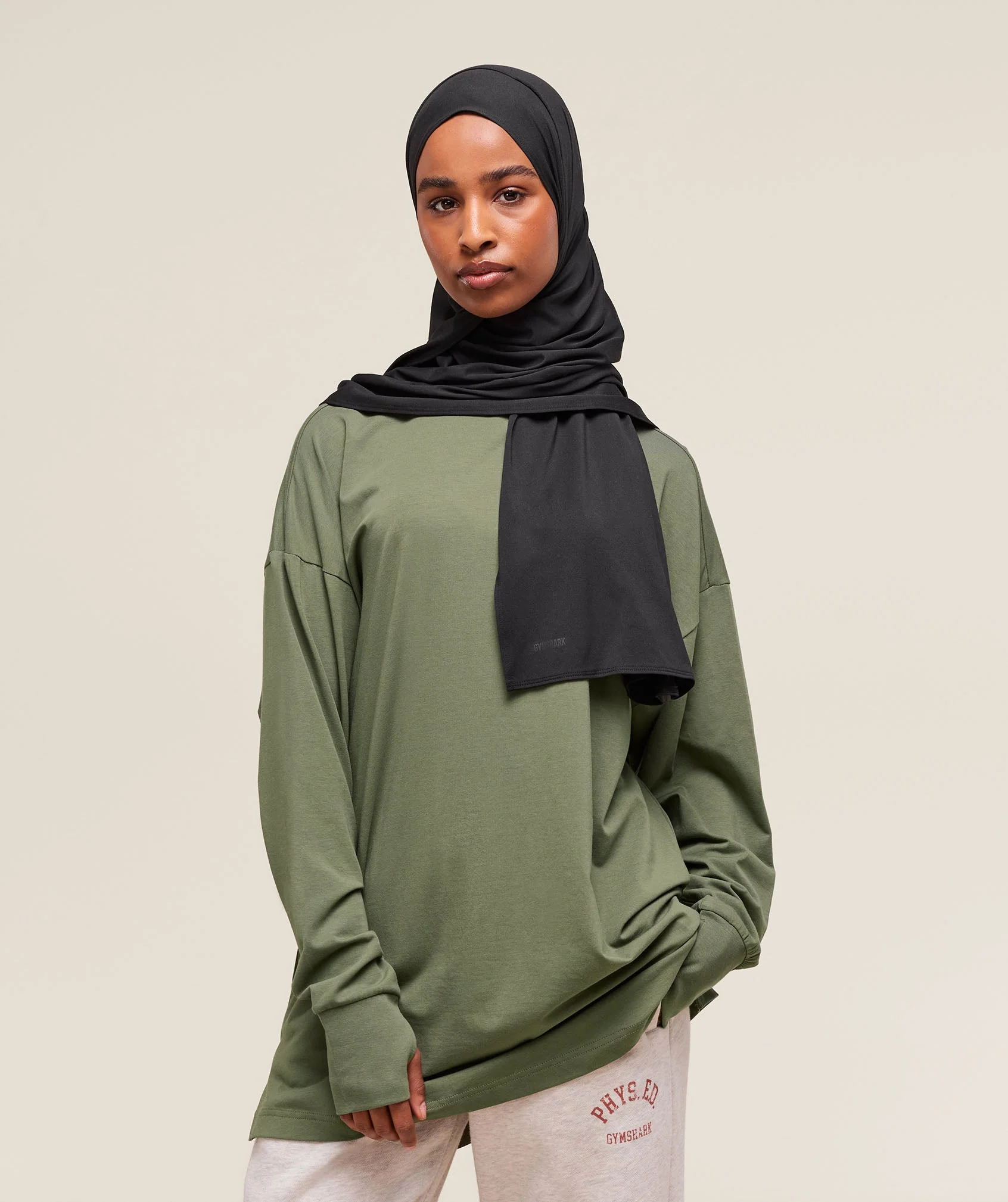 Covered Longline Cotton Long Sleeve Top