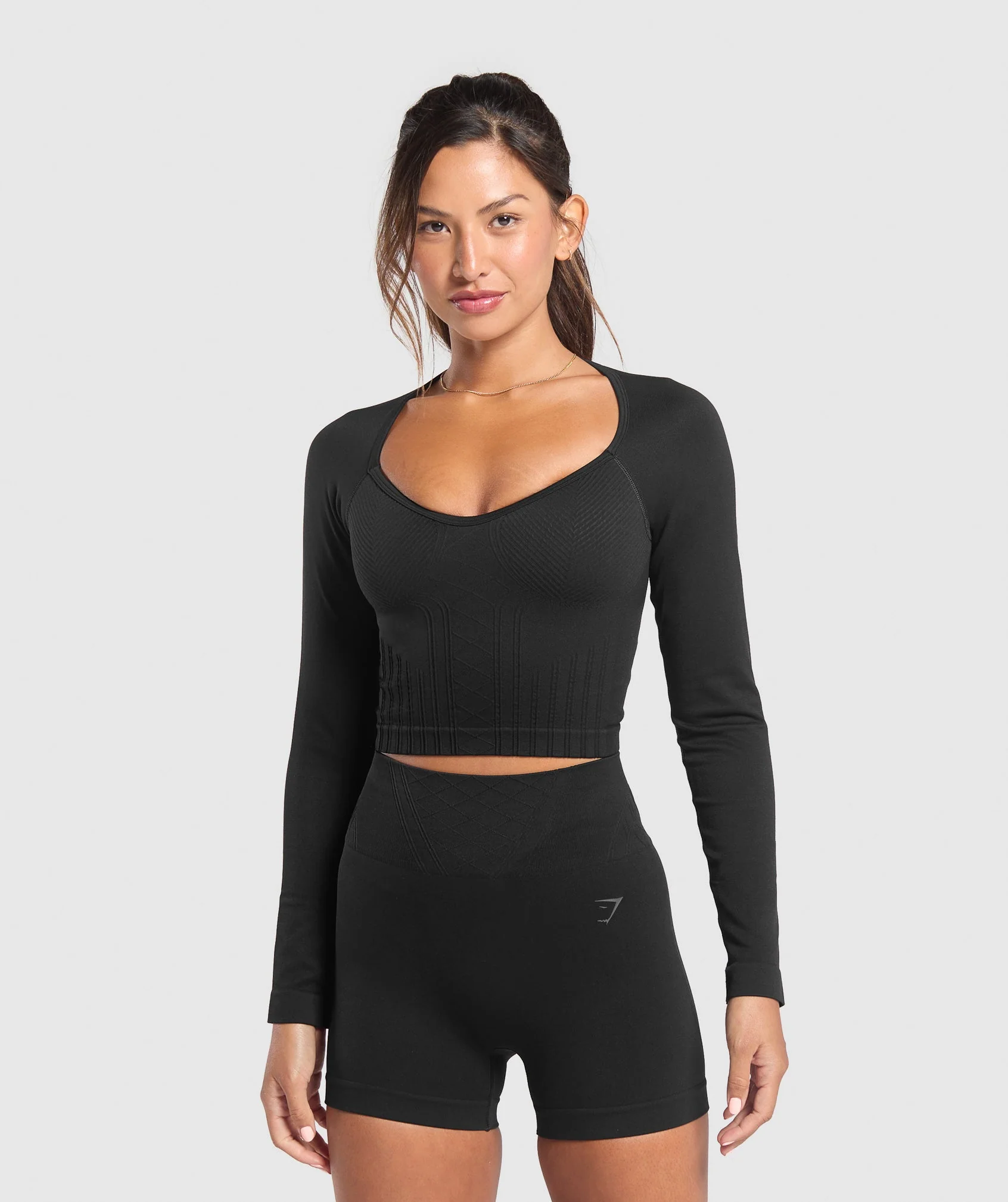 Corset Seamless Long Sleeve Top