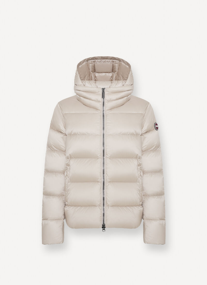 Down jacket with detachable hood
