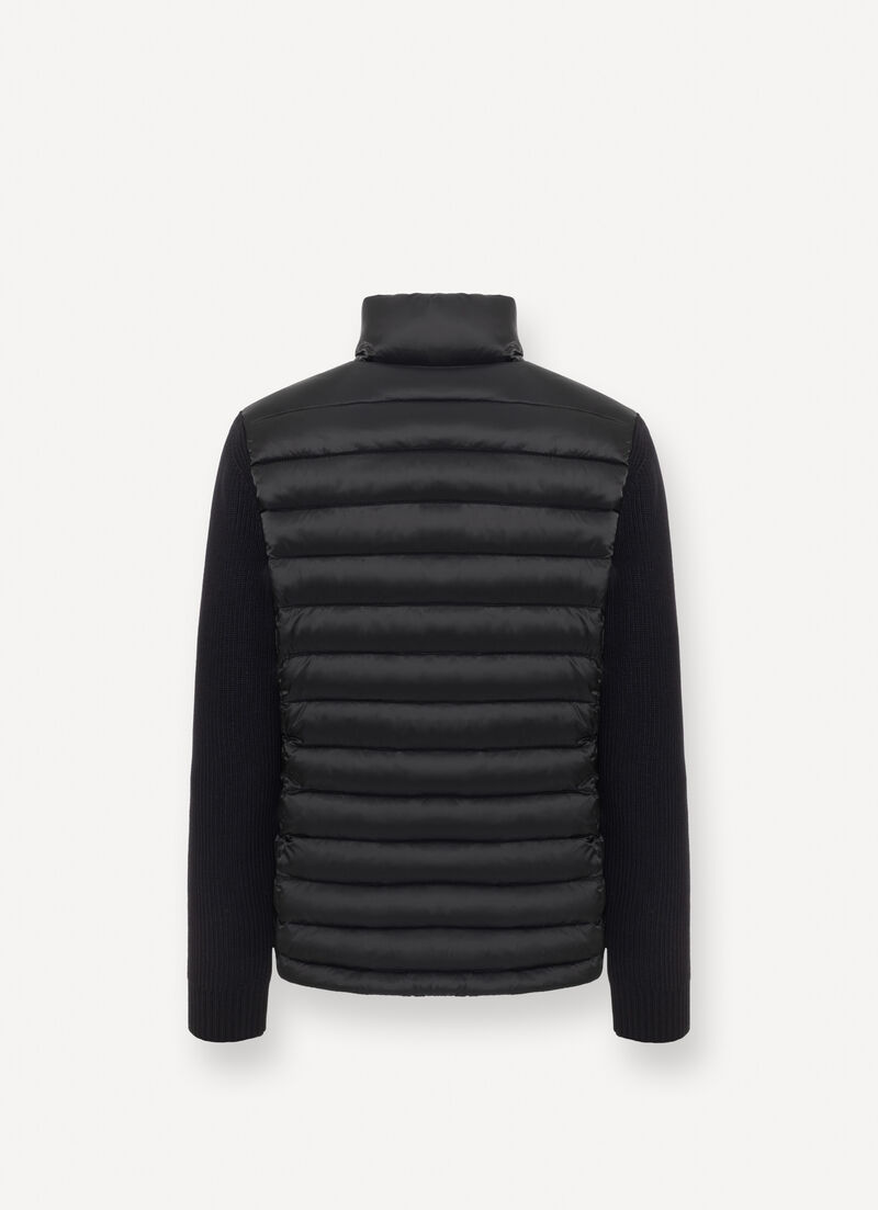 Jacket with knit sleeves