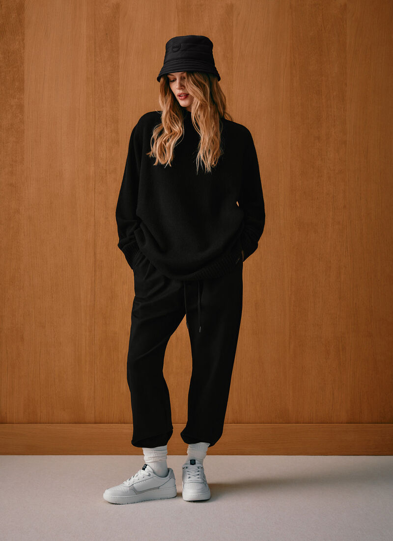Wool-blend crew-neck maxi-jumper