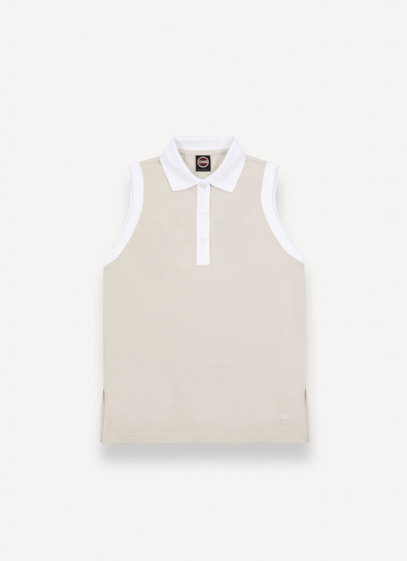 Sleeveless polo-shirt