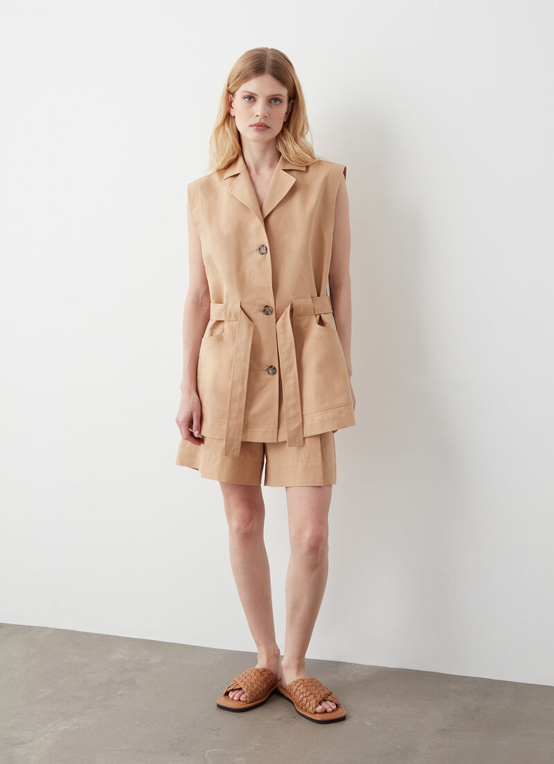 Linen shirt vest