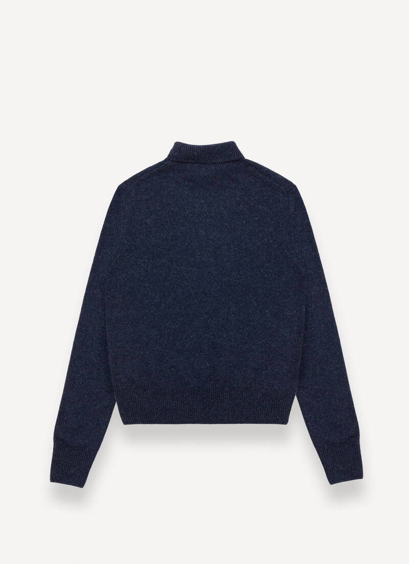 Melange polo-neck jumper