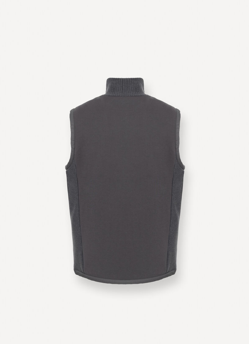 Vest with rib-knit inserts