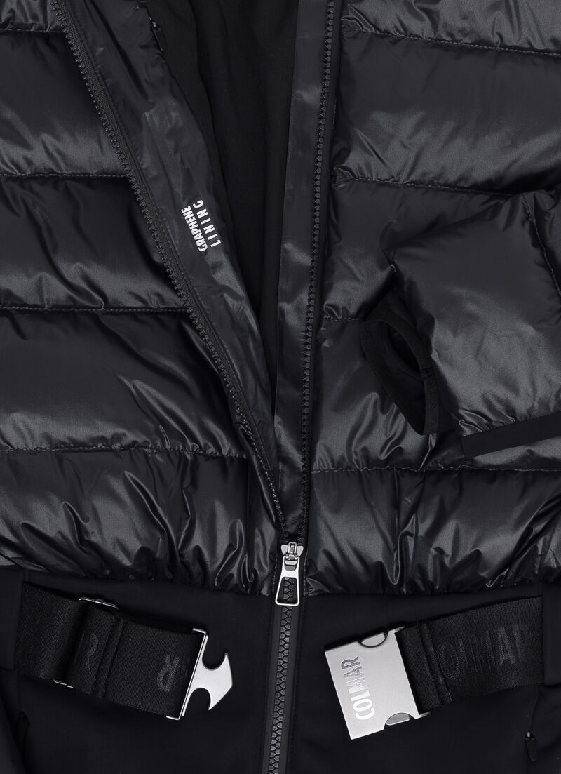 Softshell and down ski suit