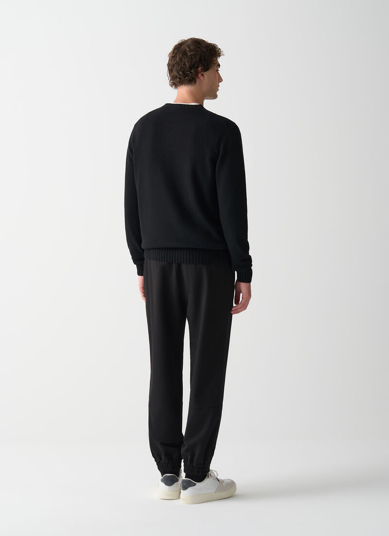 Branded wool pullover